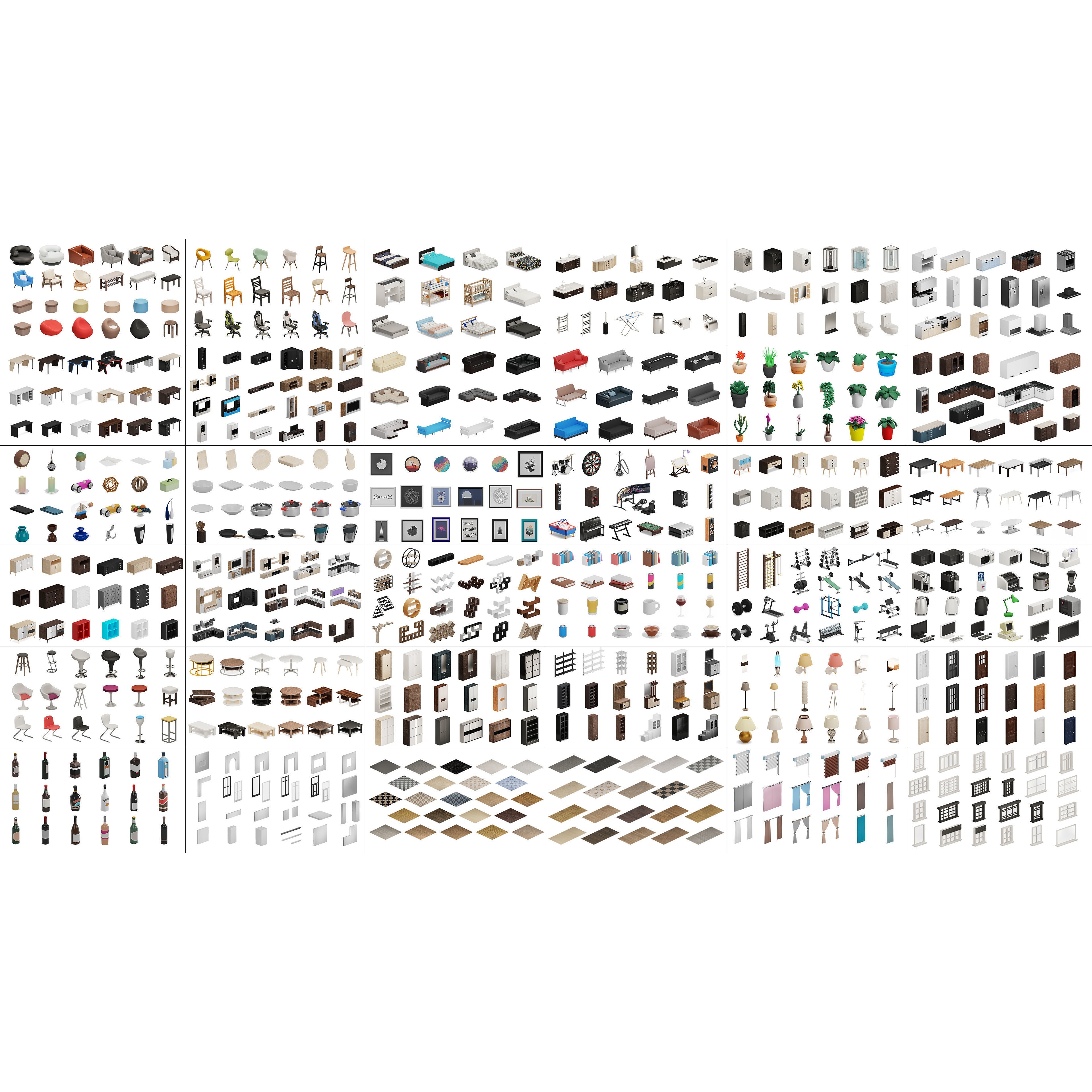 Furniture Realistic - Low-Poly Game-Ready 3D Model - View 4