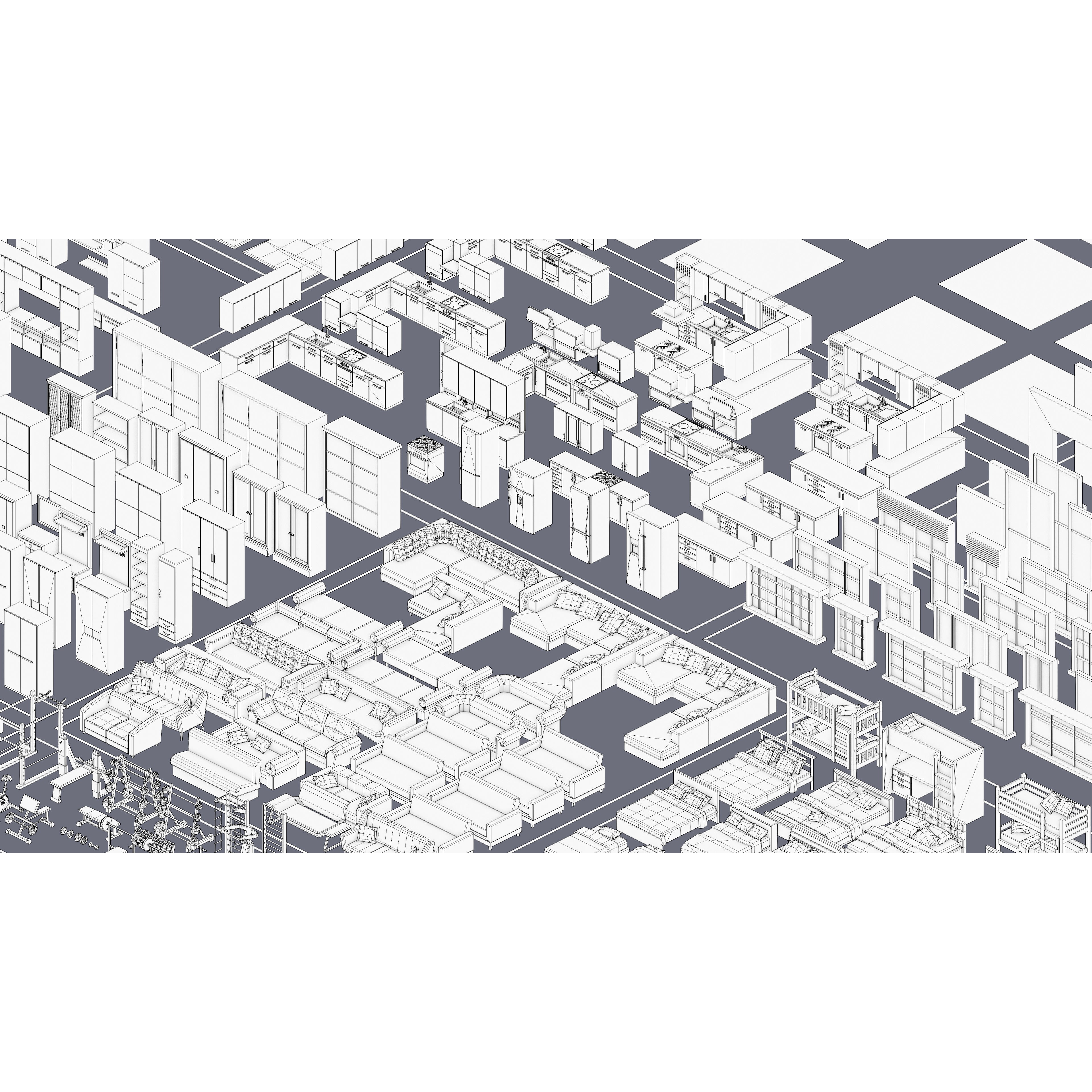 Furniture Realistic - Low-Poly Game-Ready 3D Model - View 46