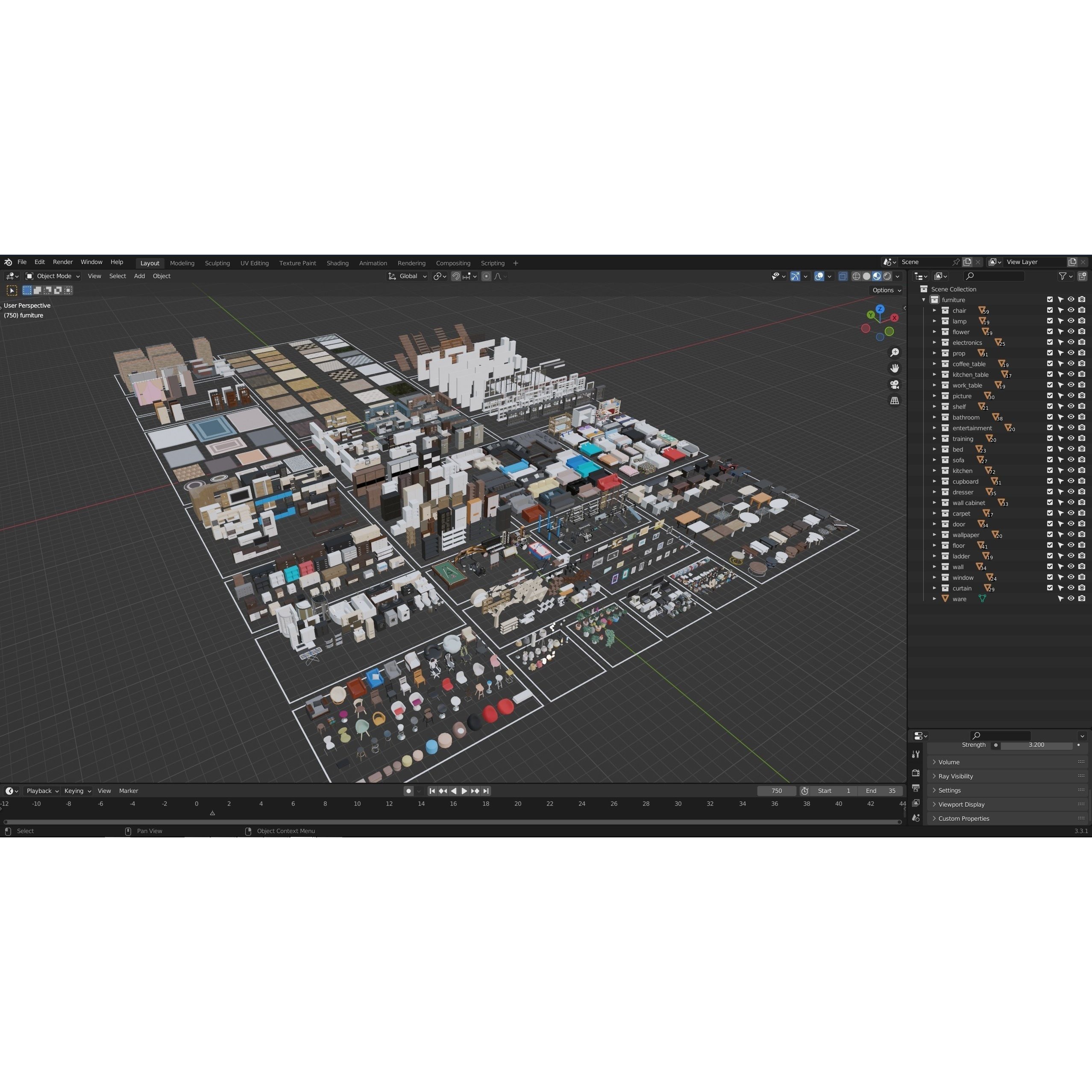 Furniture Realistic - Low-Poly Game-Ready 3D Model - View 48