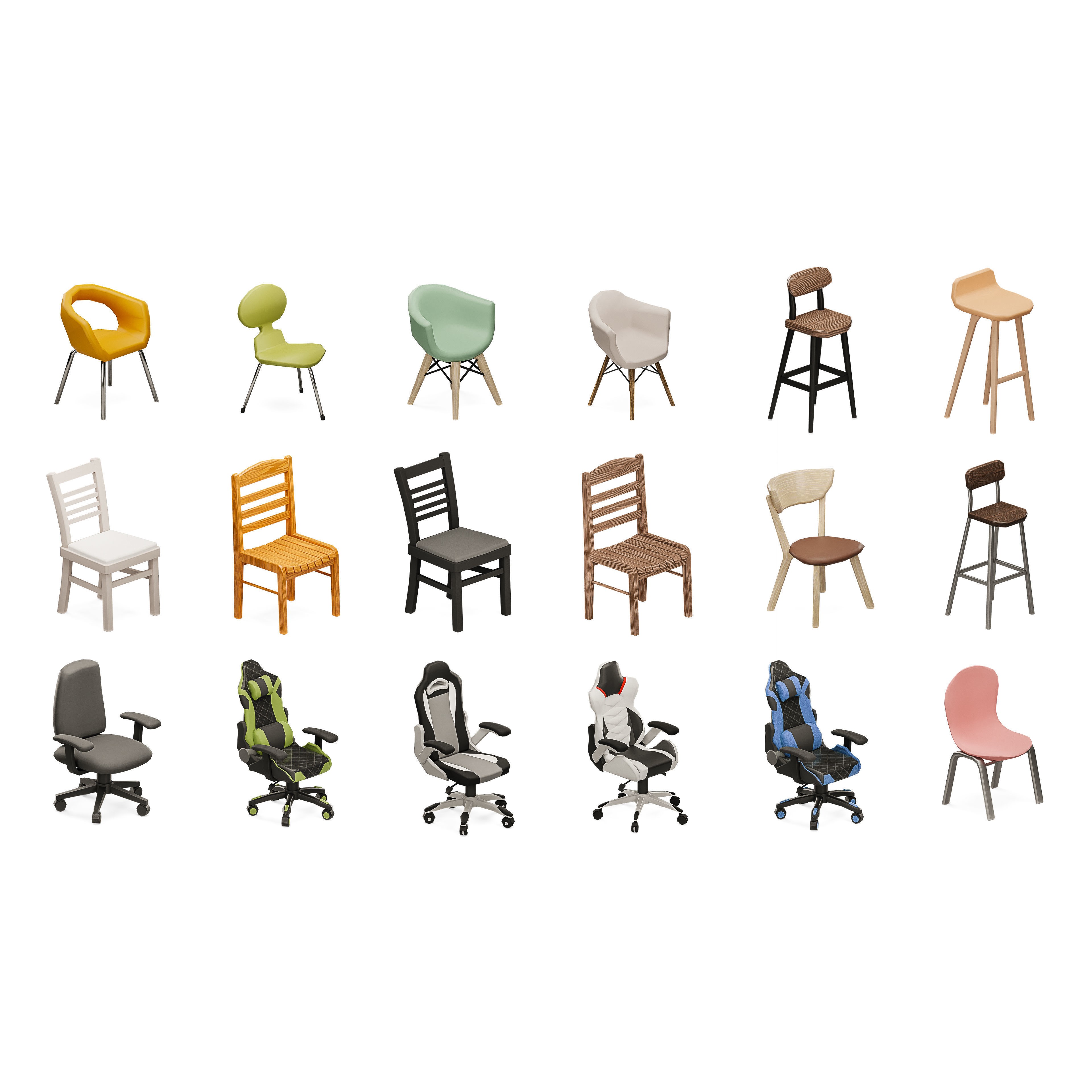 Furniture Realistic - Low-Poly Game-Ready 3D Model - View 5