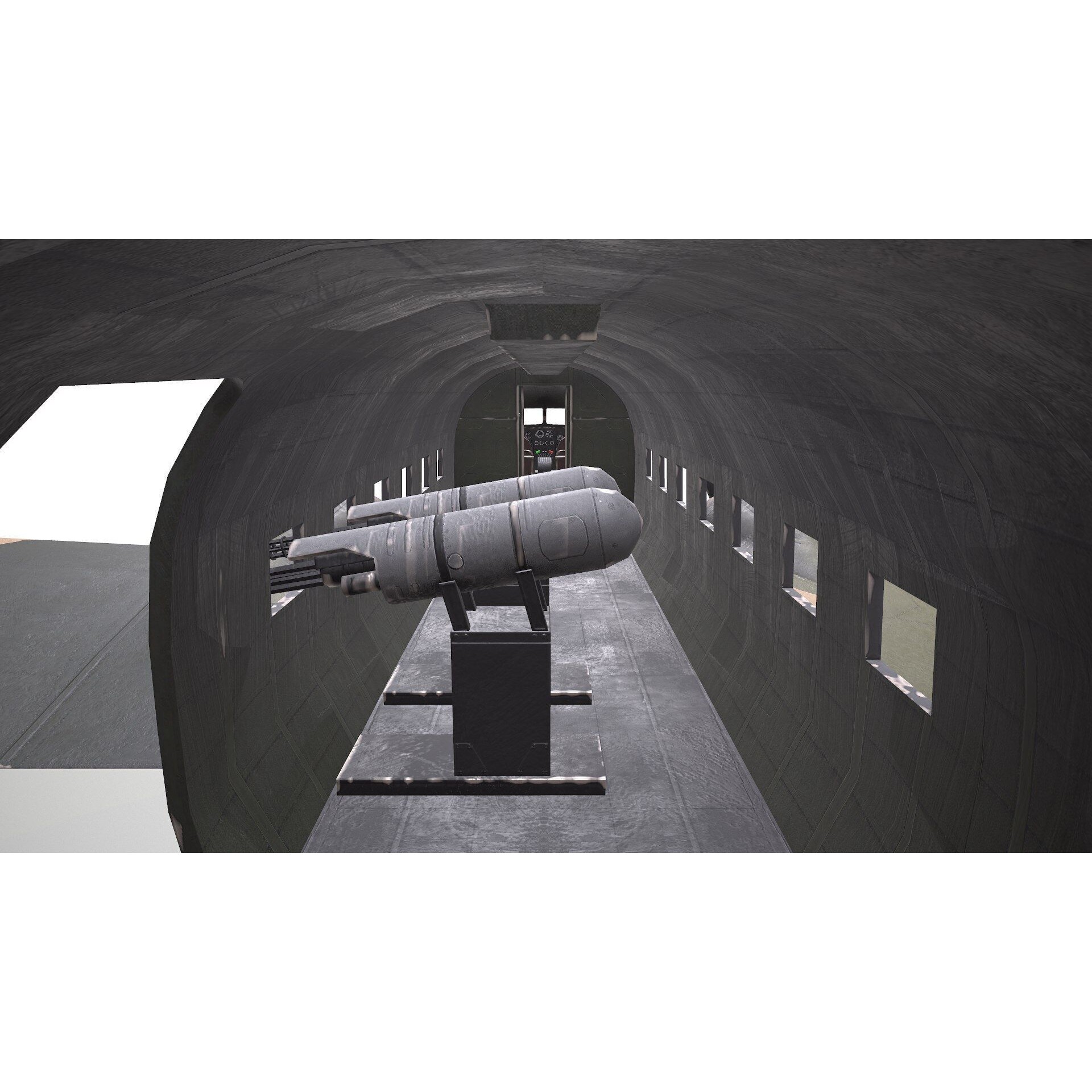 Douglas AC-47 Spooky Gunship - Low-Poly Game-Ready 3D Model - View 10