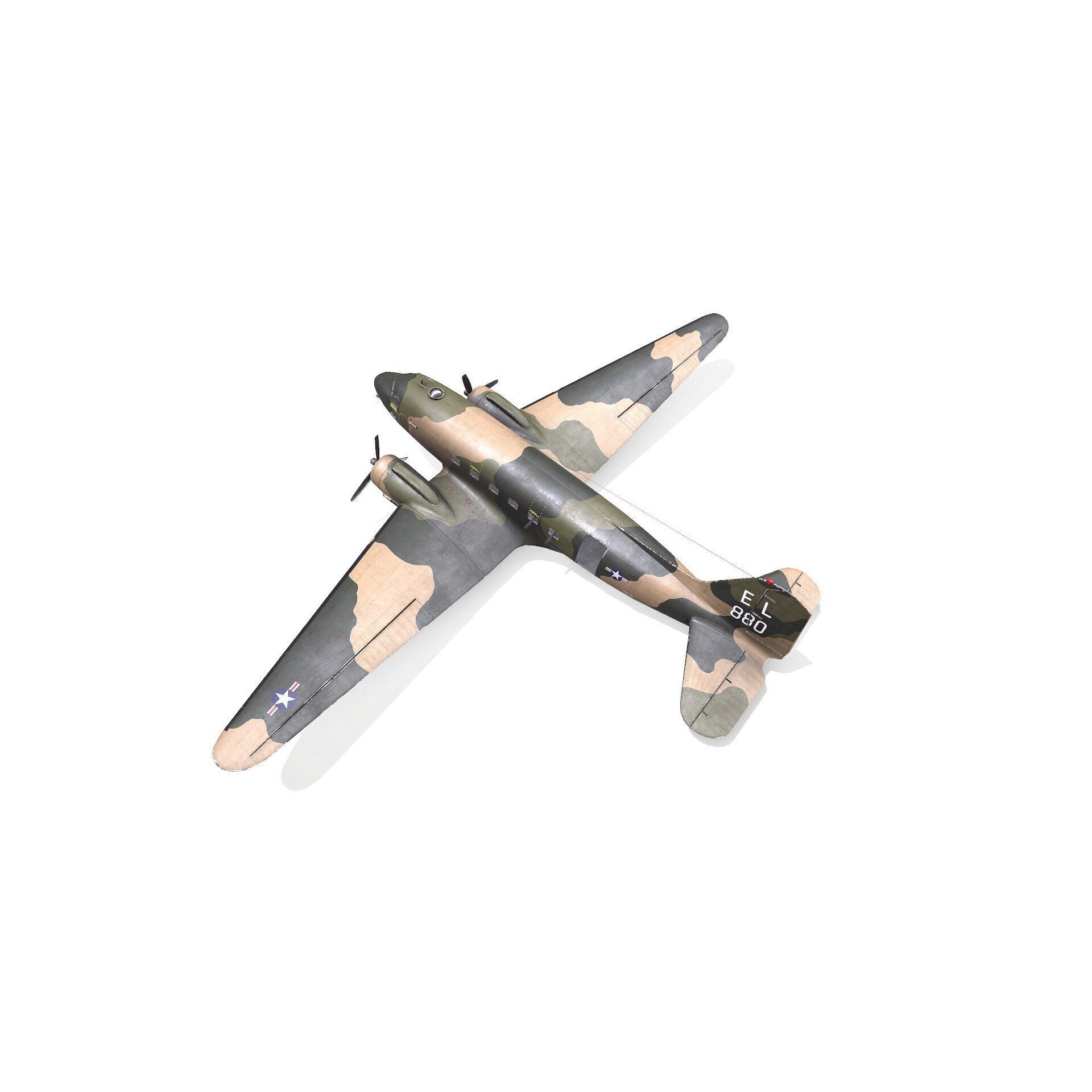 Douglas AC-47 Spooky Gunship - Low-Poly Game-Ready 3D Model - View 13