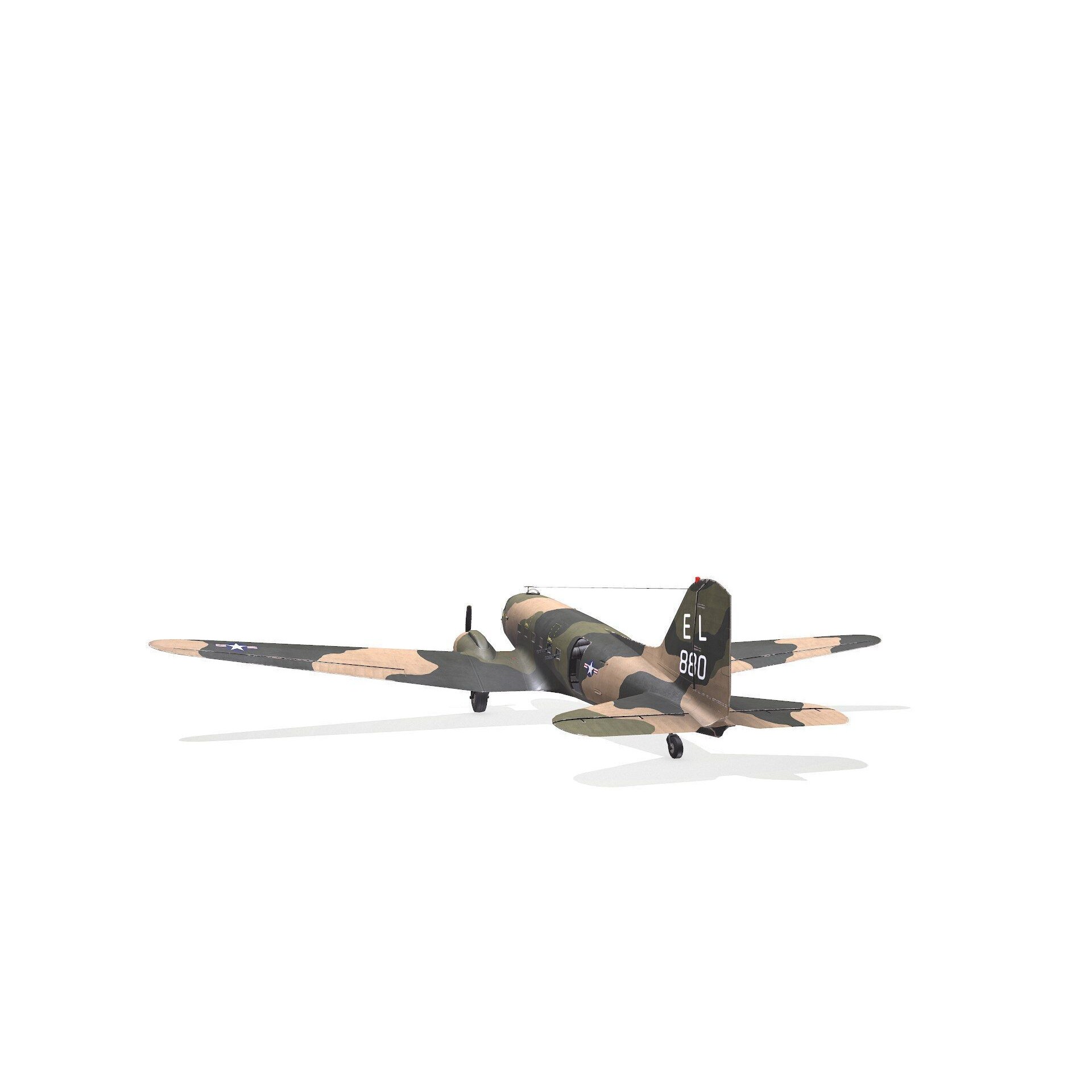 Douglas AC-47 Spooky Gunship - Low-Poly Game-Ready 3D Model - View 14