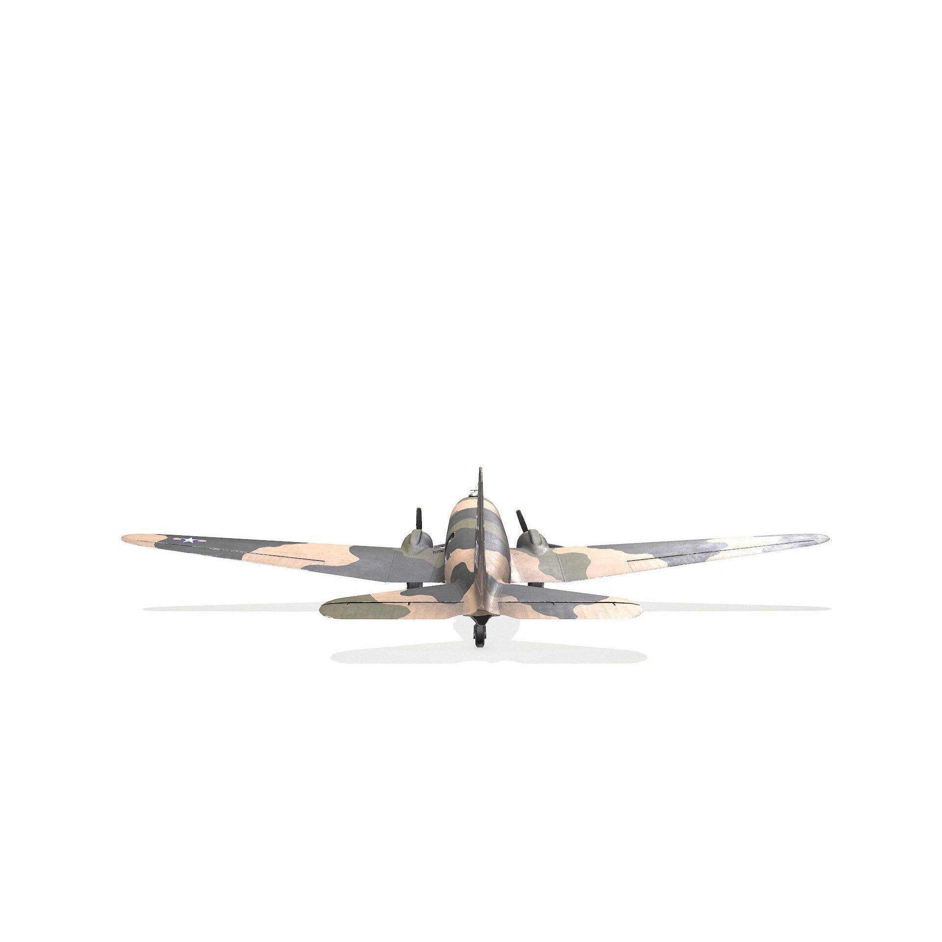 Douglas AC-47 Spooky Gunship - Low-Poly Game-Ready 3D Model - View 15