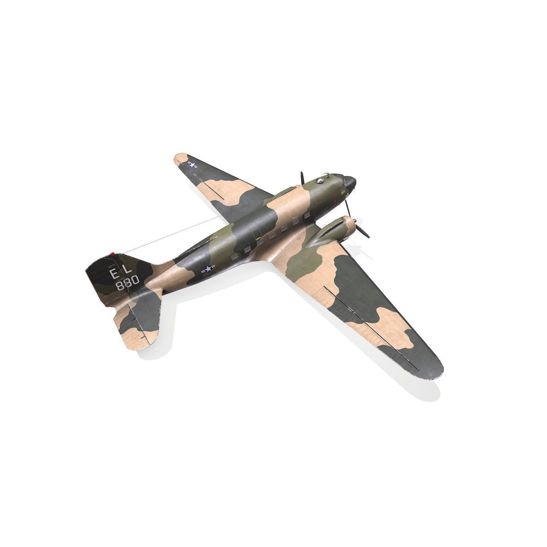Douglas AC-47 Spooky Gunship - Low-Poly Game-Ready 3D Model - View 18
