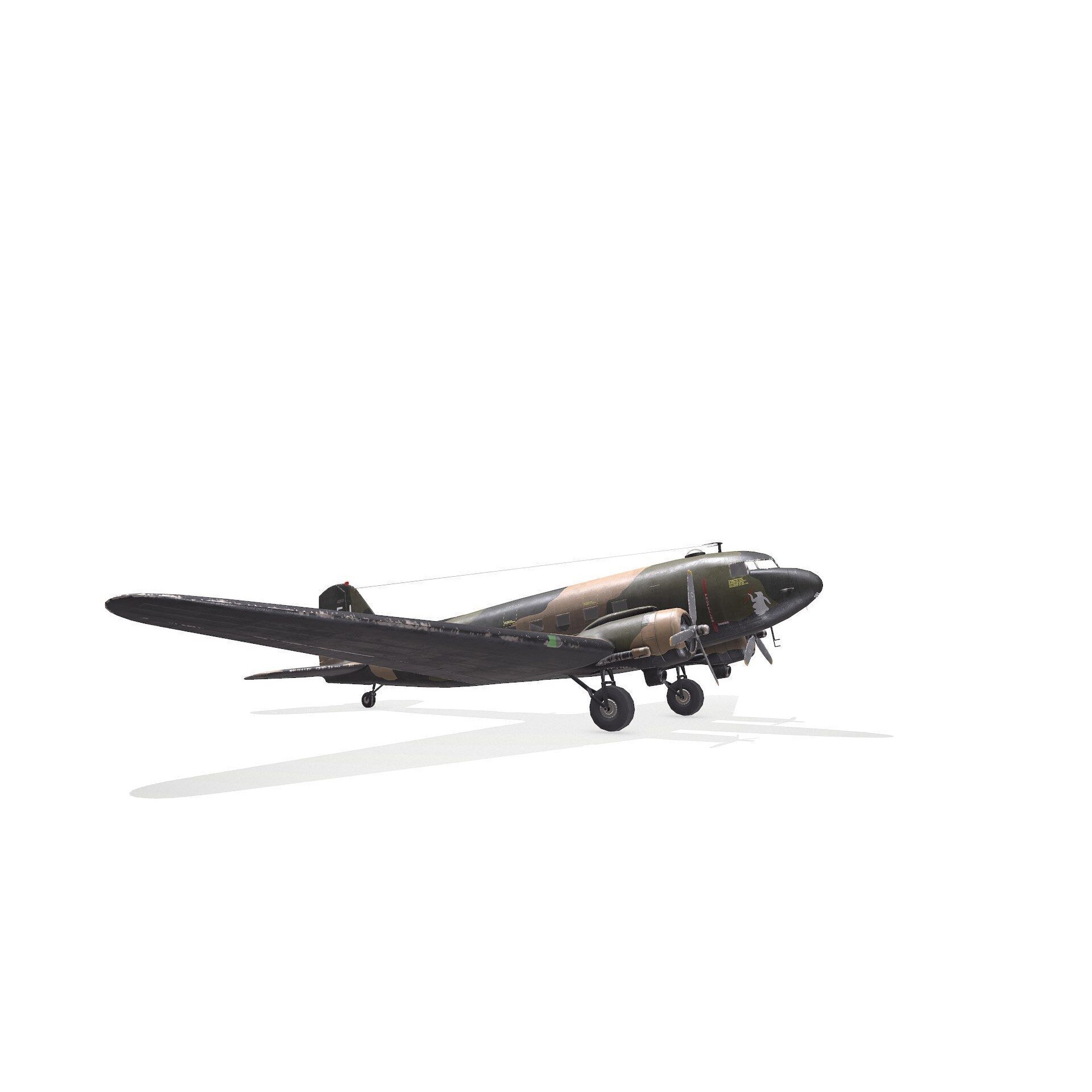 Douglas AC-47 Spooky Gunship - Low-Poly Game-Ready 3D Model - View 21