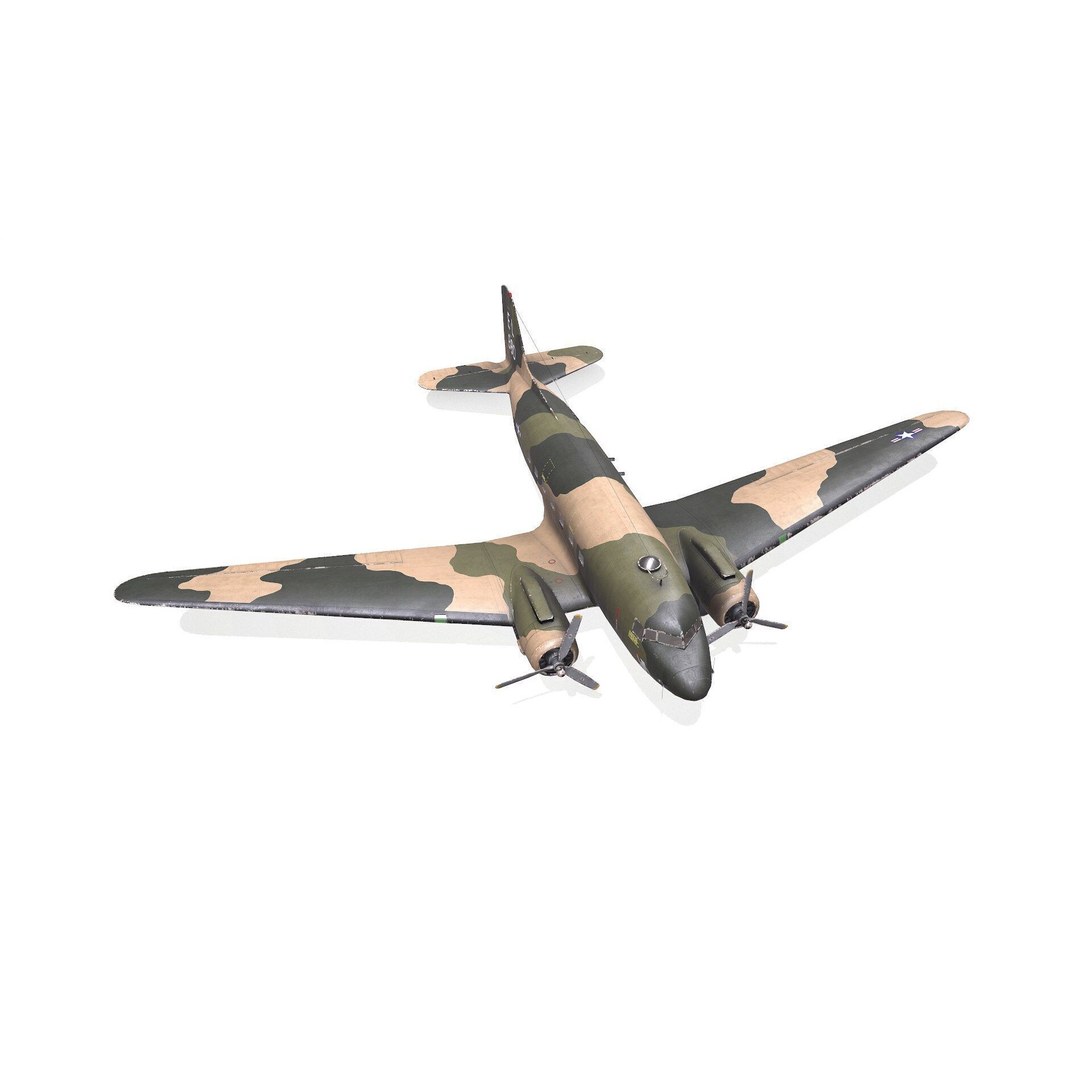 Douglas AC-47 Spooky Gunship - Low-Poly Game-Ready 3D Model - View 22