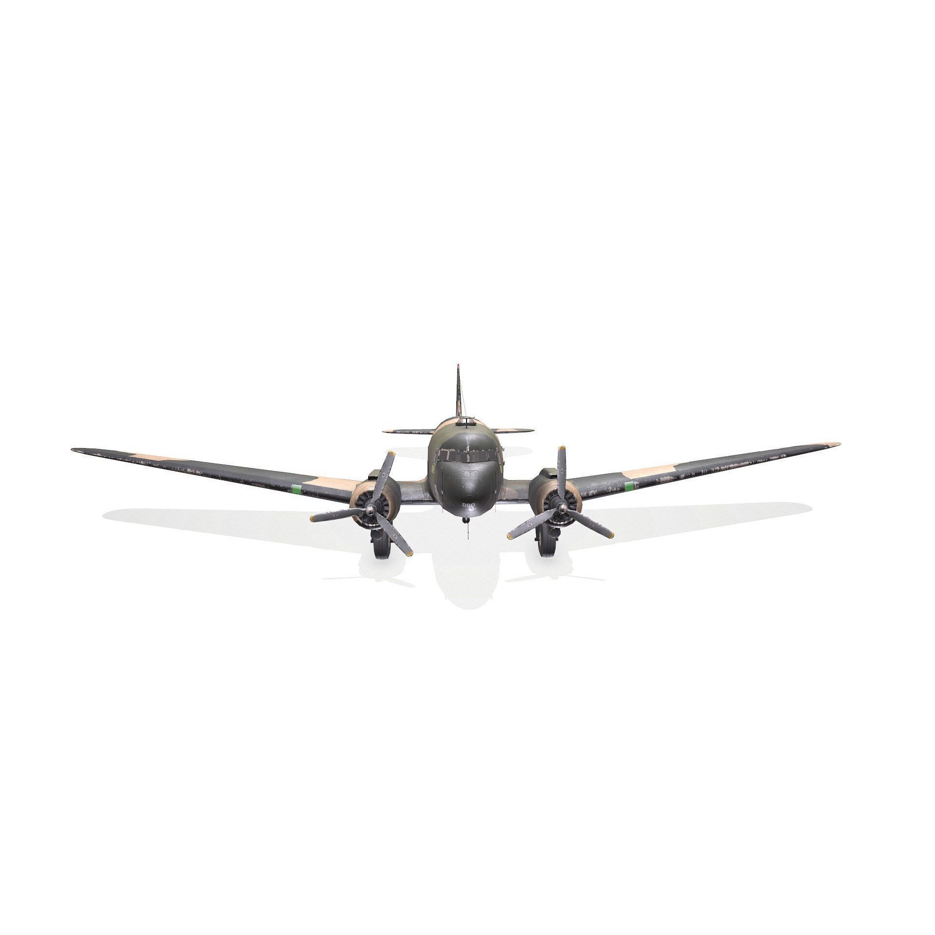 Douglas AC-47 Spooky Gunship - Low-Poly Game-Ready 3D Model - View 23