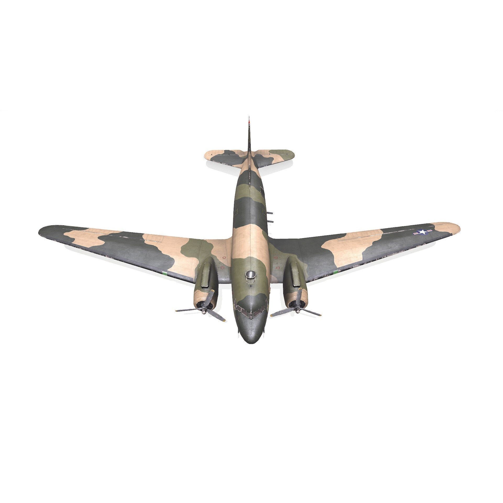 Douglas AC-47 Spooky Gunship - Low-Poly Game-Ready 3D Model - View 24