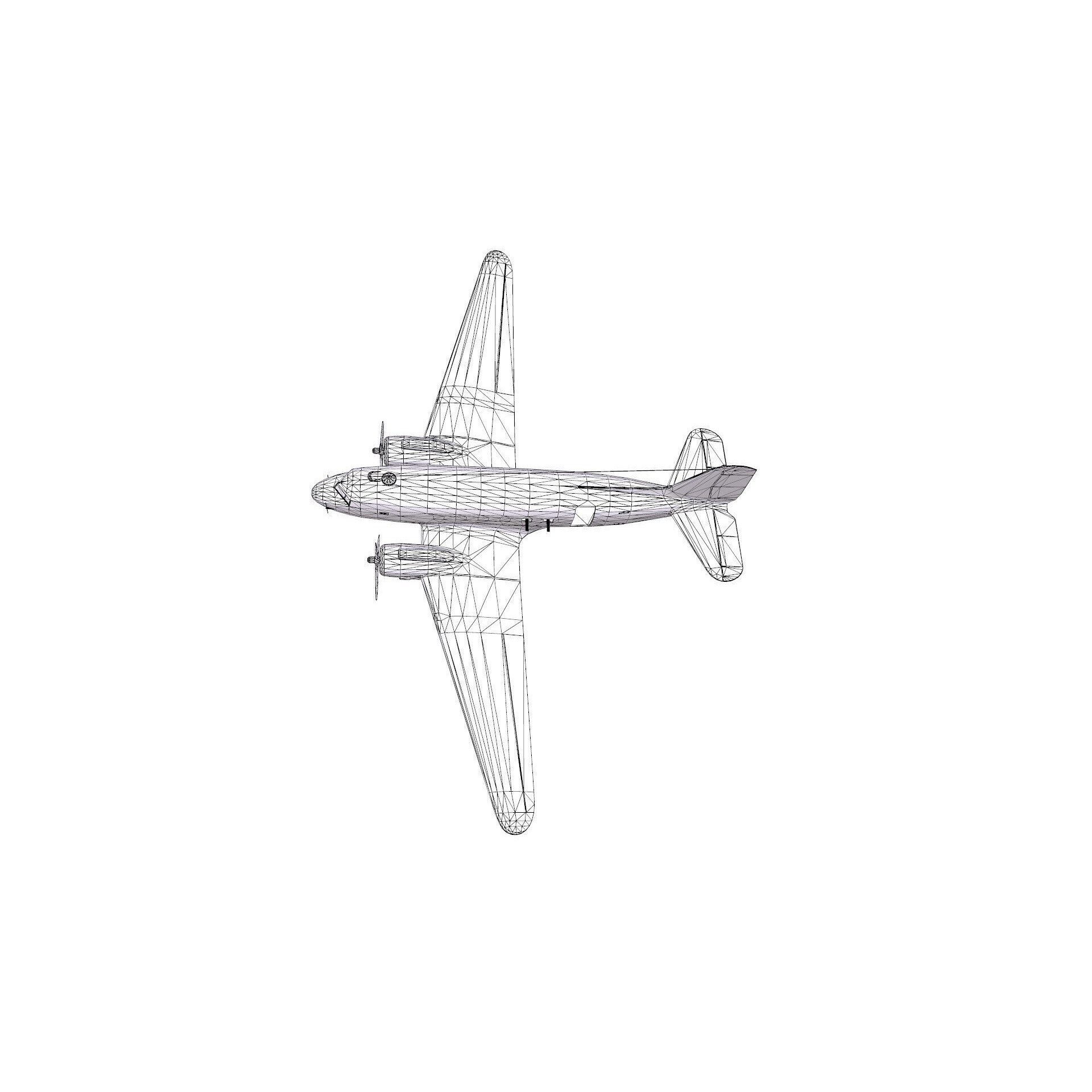 Douglas AC-47 Spooky Gunship - Low-Poly Game-Ready 3D Model - View 35