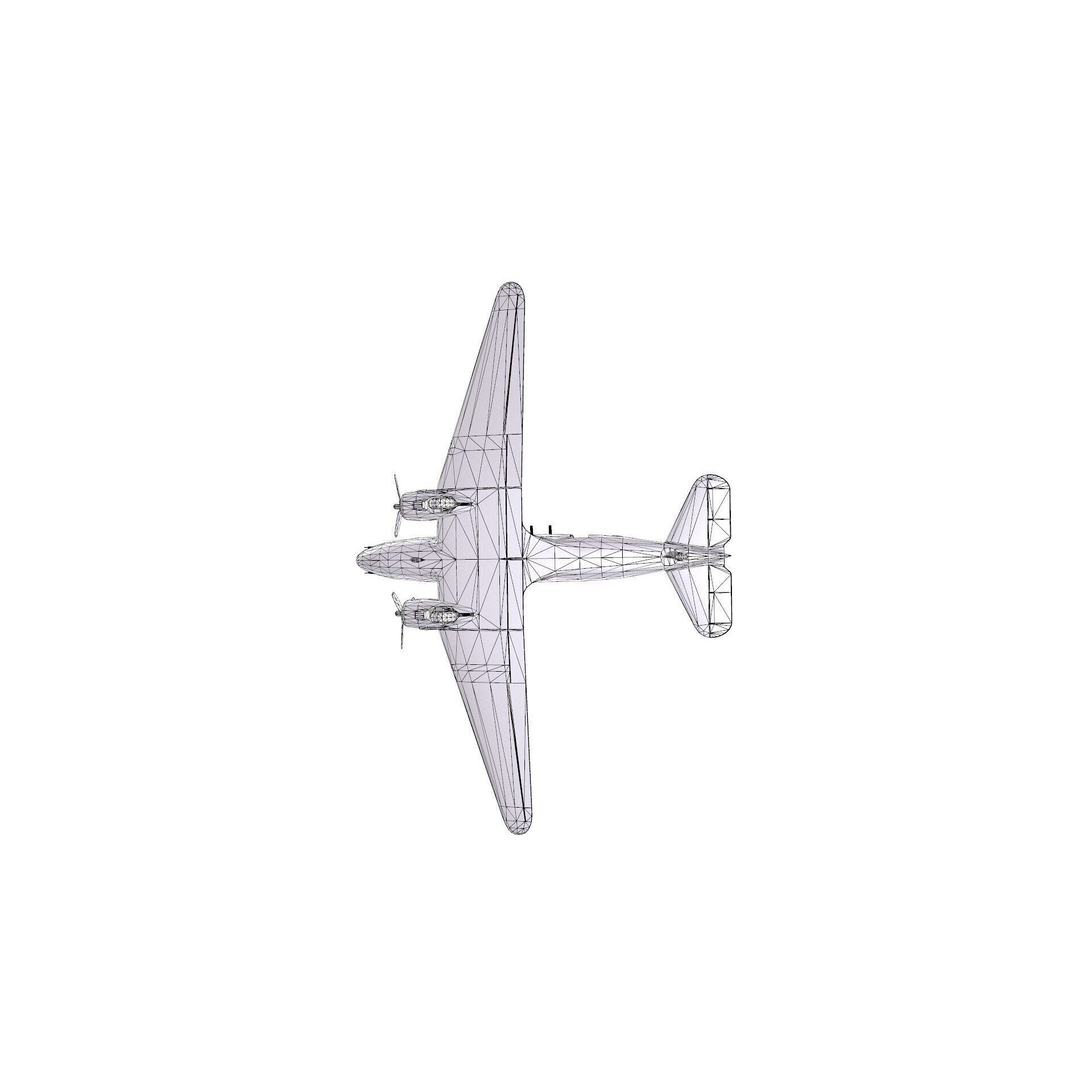 Douglas AC-47 Spooky Gunship - Low-Poly Game-Ready 3D Model - View 36