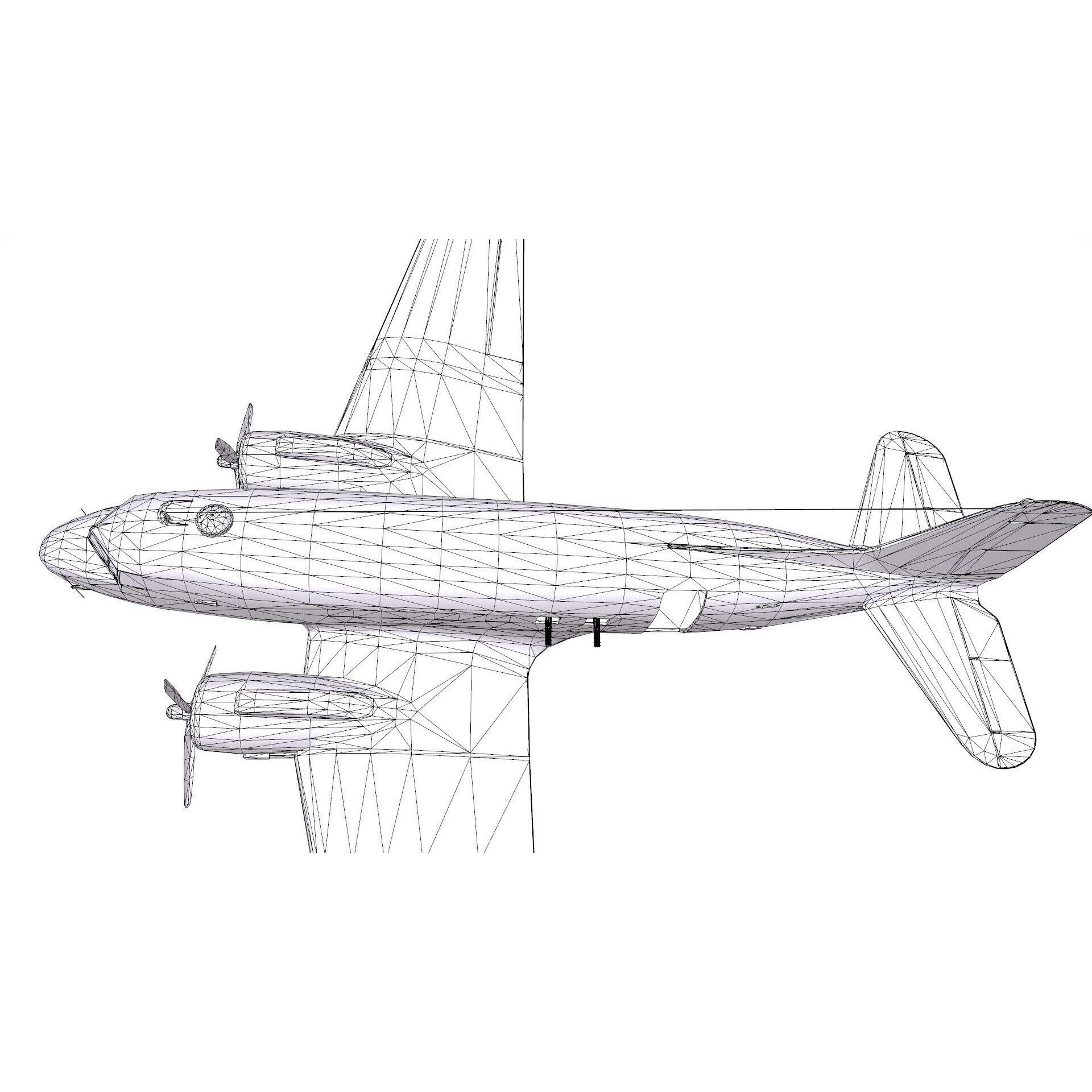 Douglas AC-47 Spooky Gunship - Low-Poly Game-Ready 3D Model - View 37