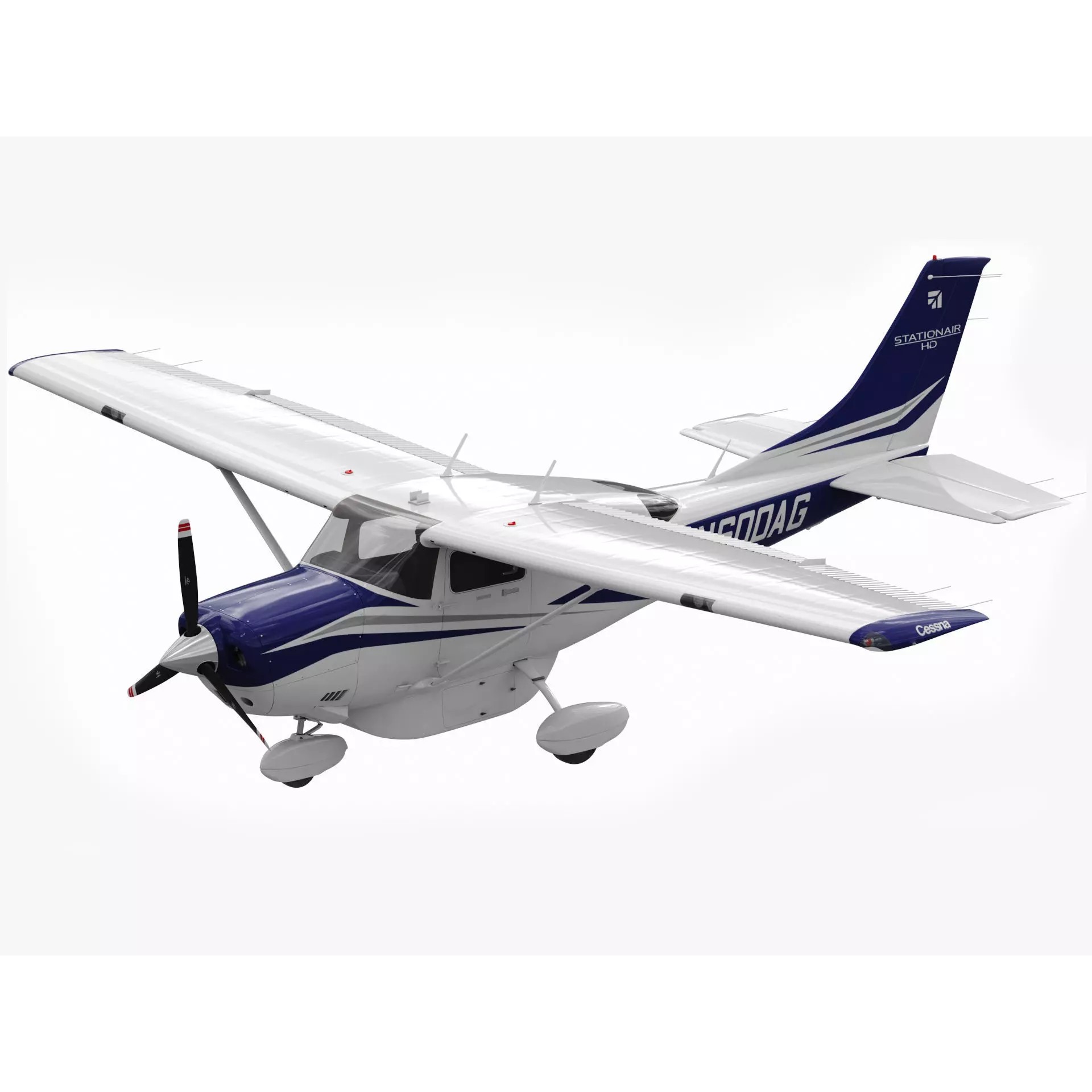 Cessna T206H Stationair - Game-Ready 3D Model - View 2