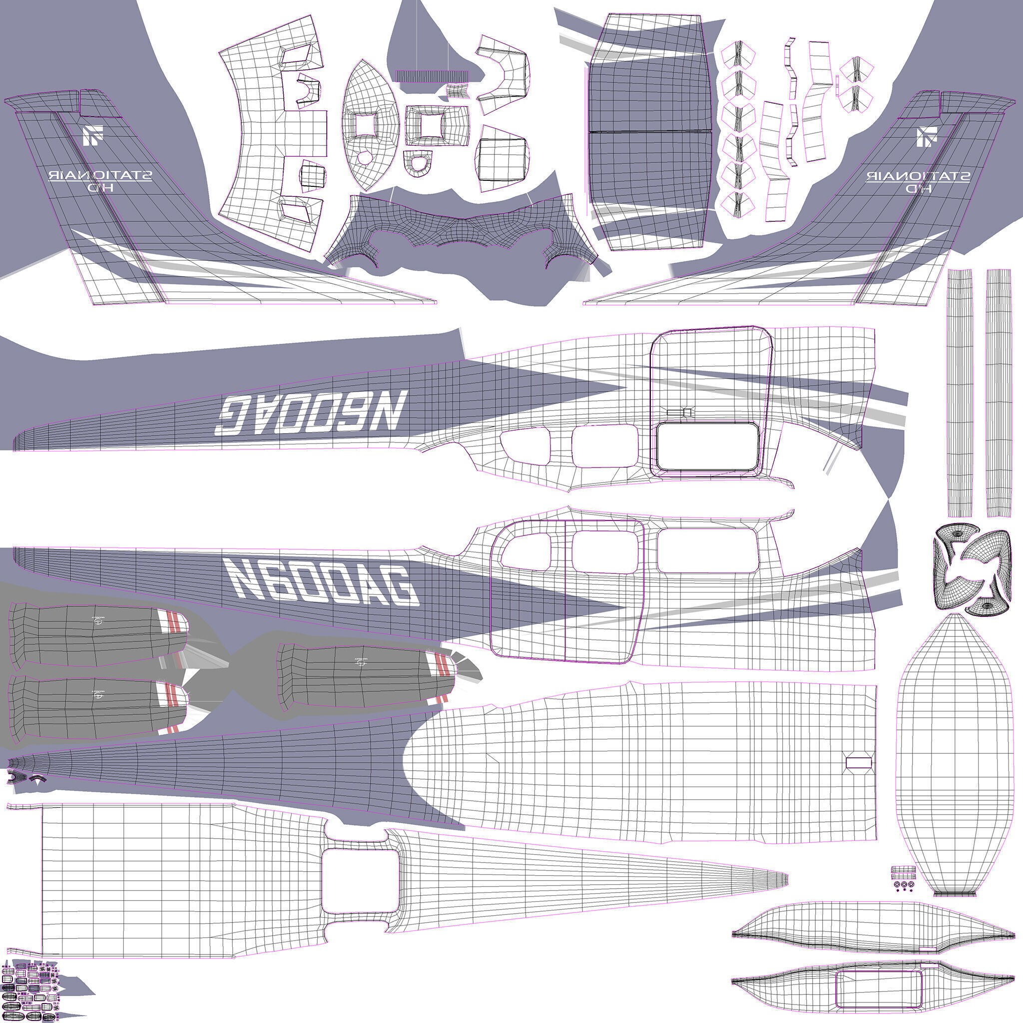Cessna T206H Stationair - Game-Ready 3D Model - View 24