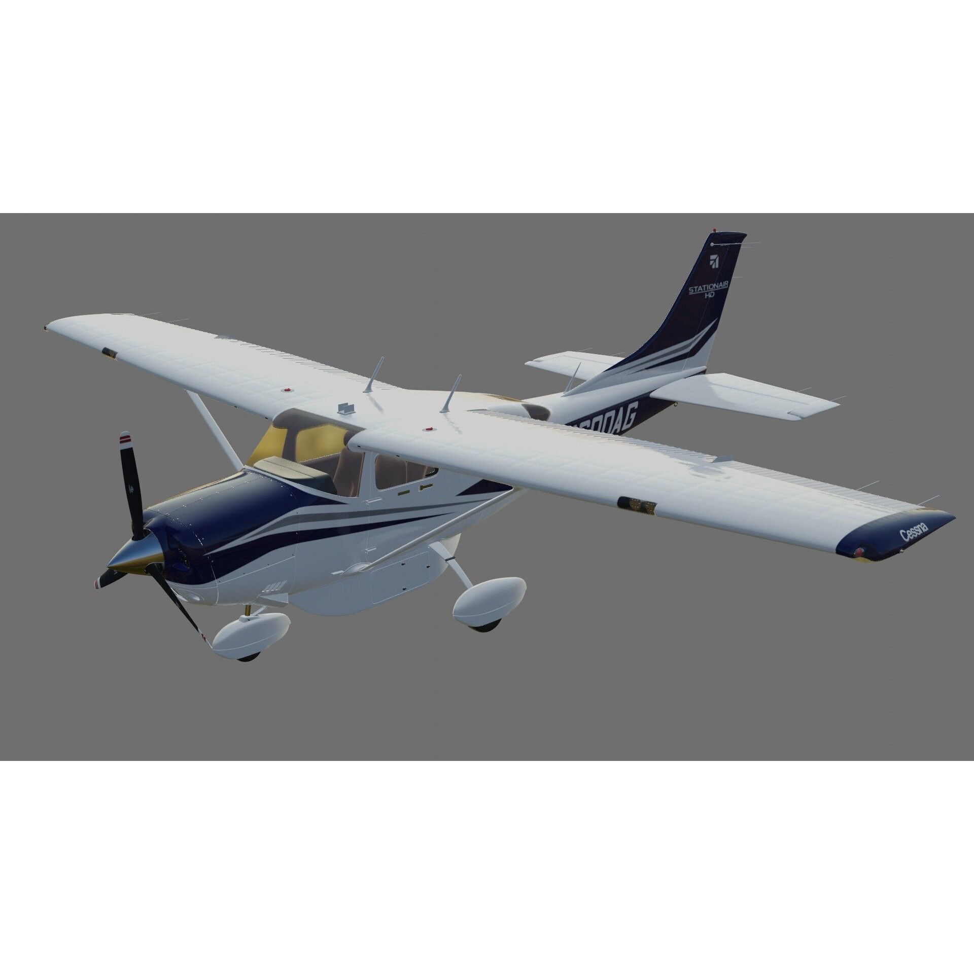 Cessna T206H Stationair - Game-Ready 3D Model - View 26