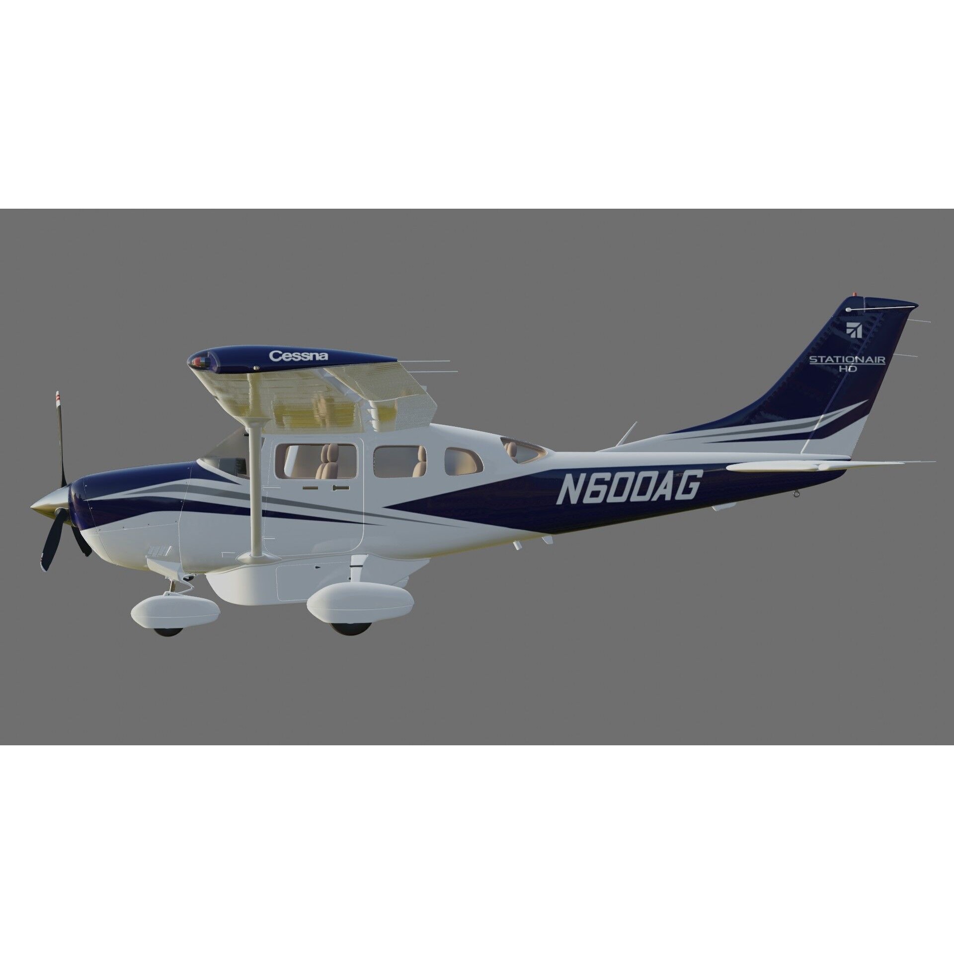 Cessna T206H Stationair - Game-Ready 3D Model - View 28