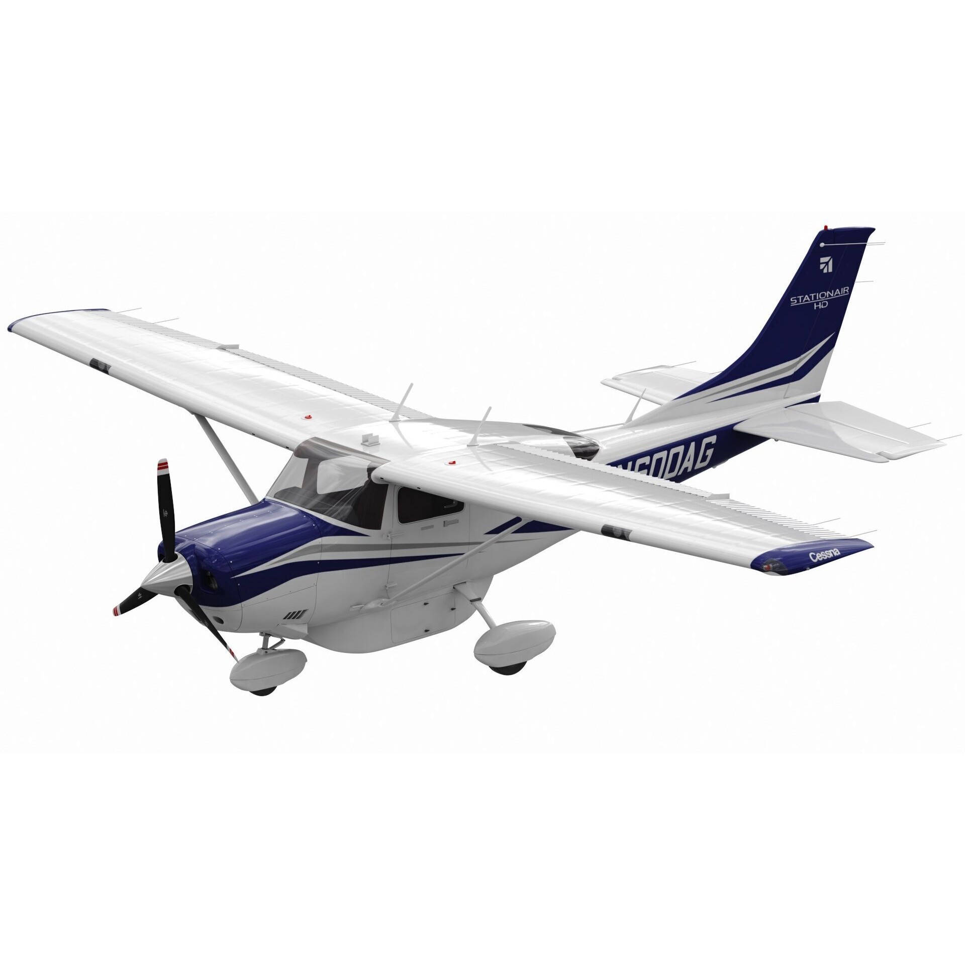 Cessna T206H Stationair - Game-Ready 3D Model - View 3