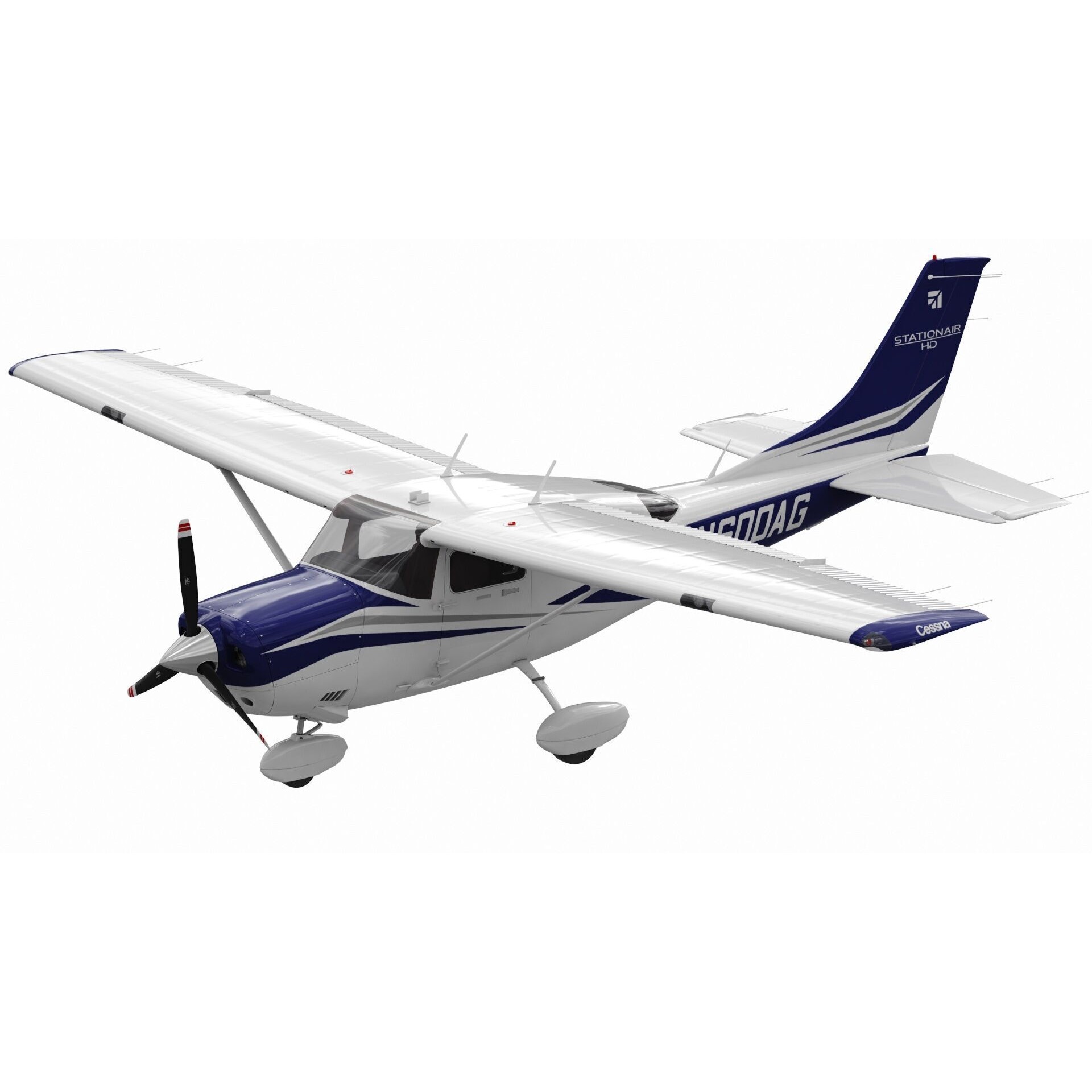Cessna T206H Stationair - Game-Ready 3D Model - View 4
