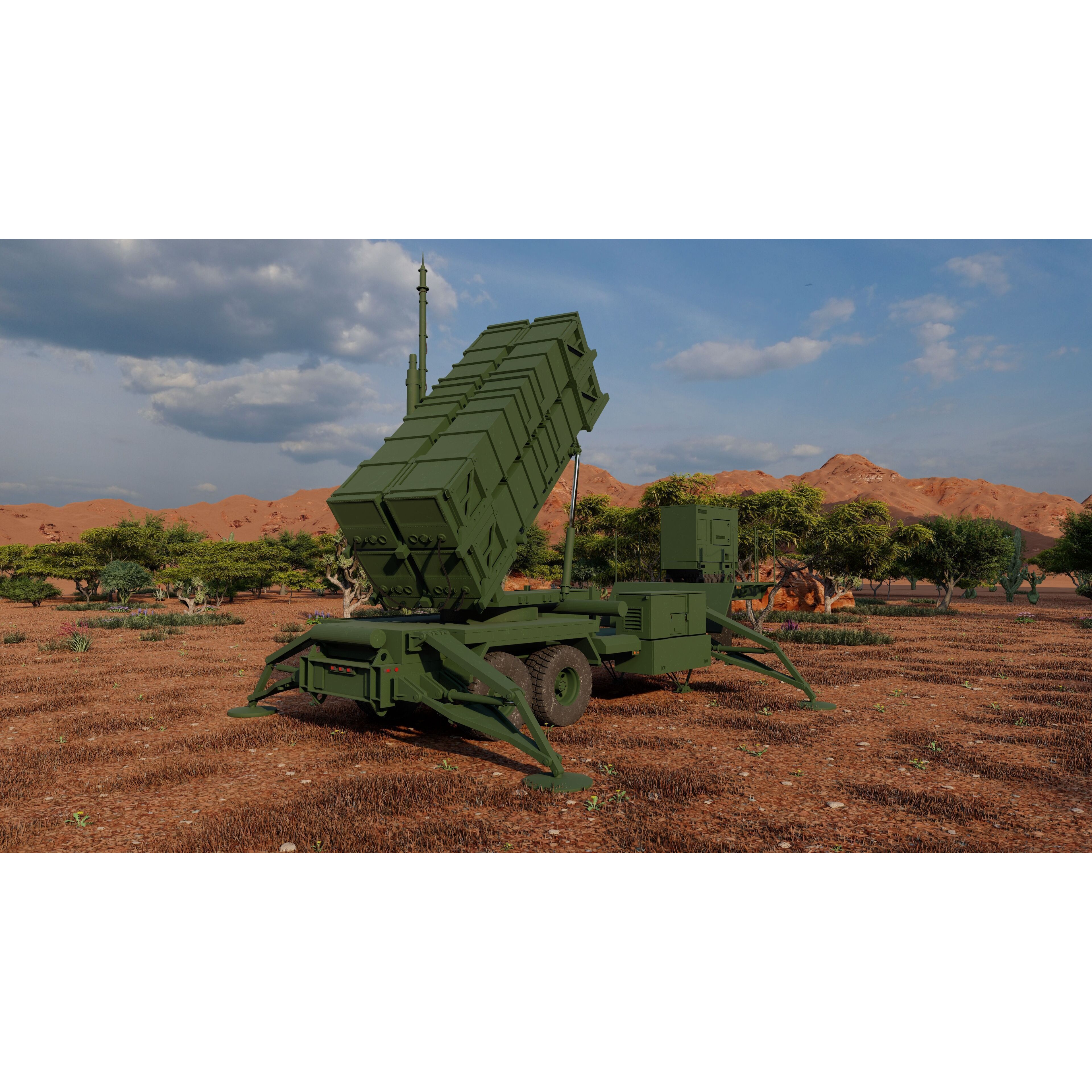 Patriot Missile Launcher MIM-104 - Game-Ready 3D Model - View 15