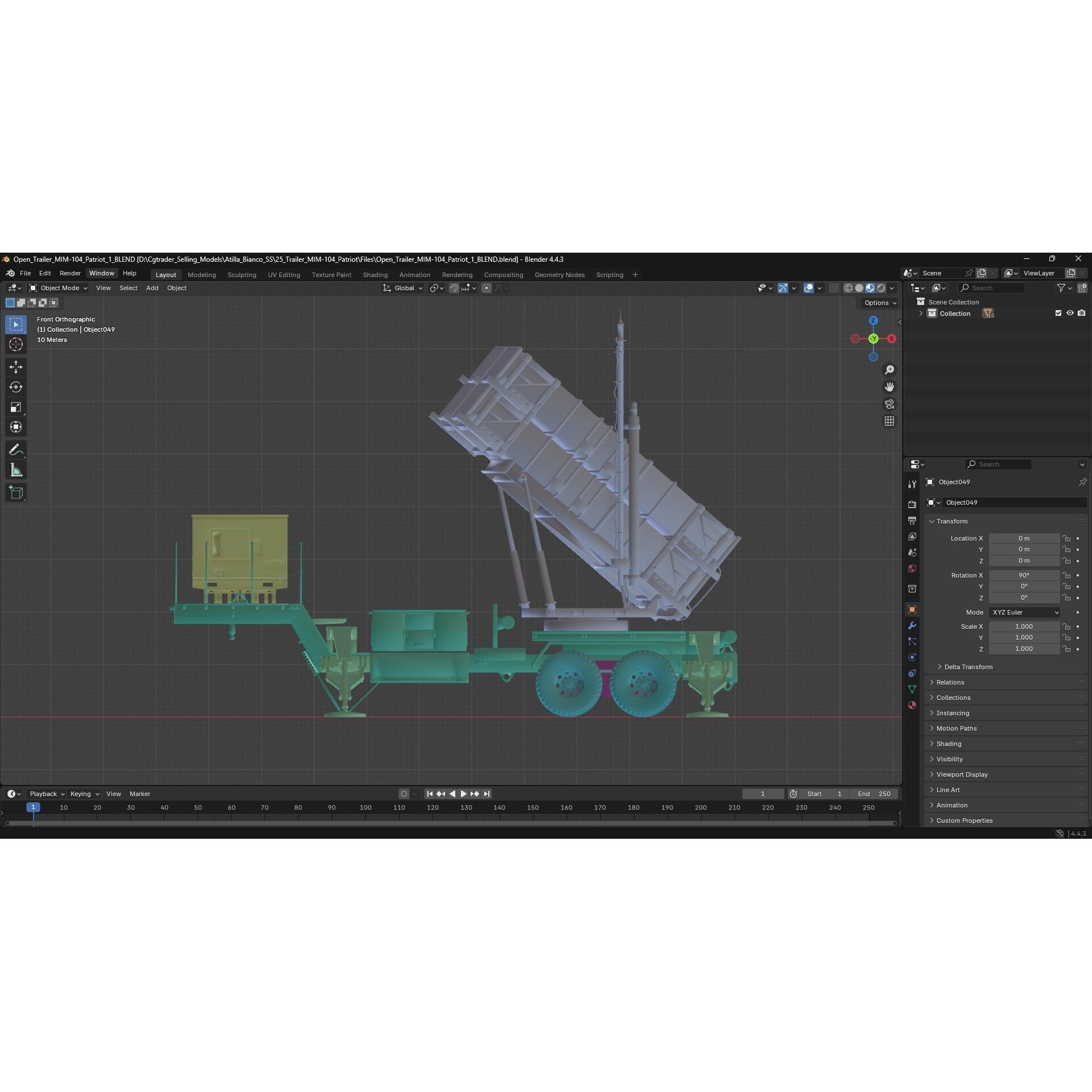 Patriot Missile Launcher MIM-104 - Game-Ready 3D Model - View 23