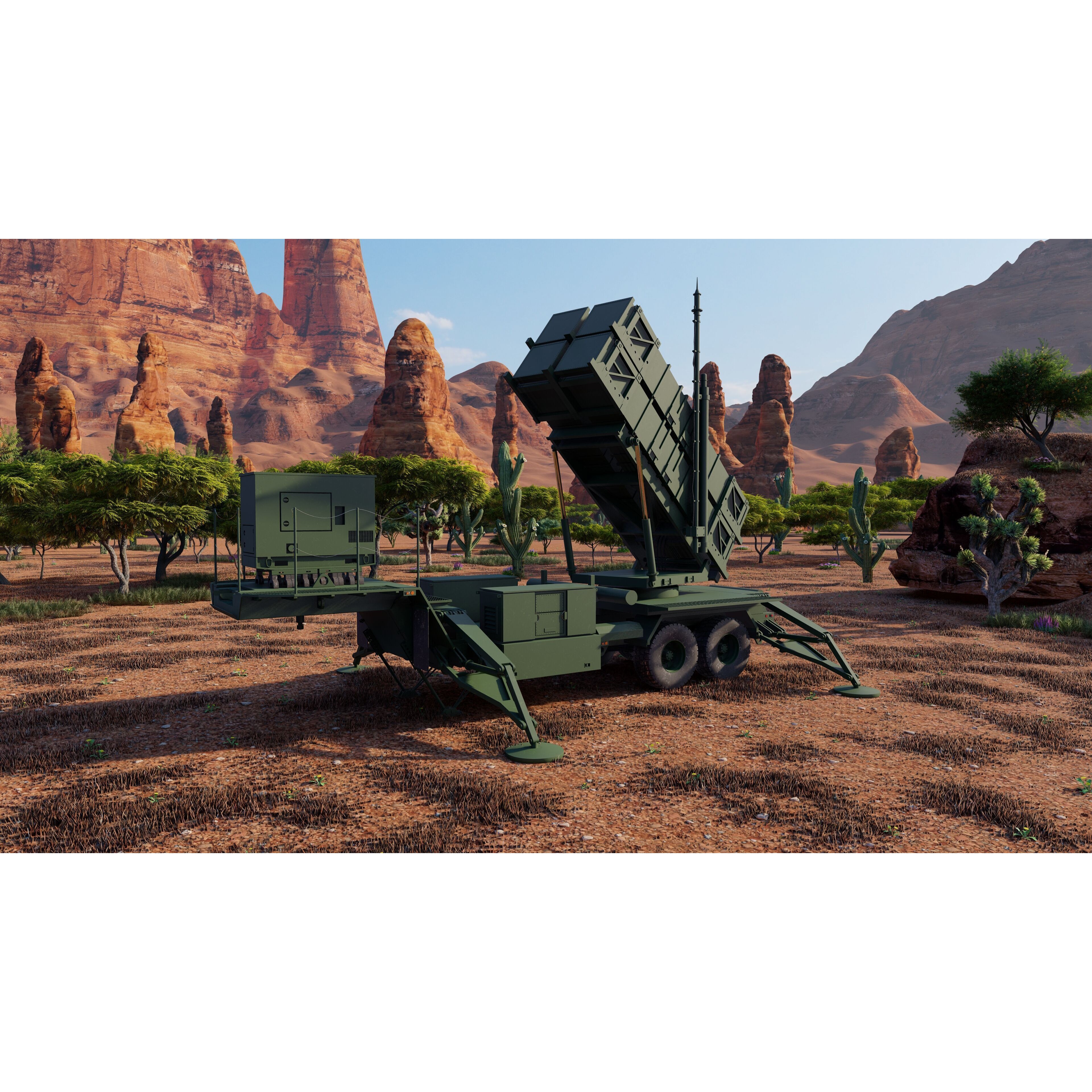 Patriot Missile Launcher MIM-104 - Game-Ready 3D Model - View 6
