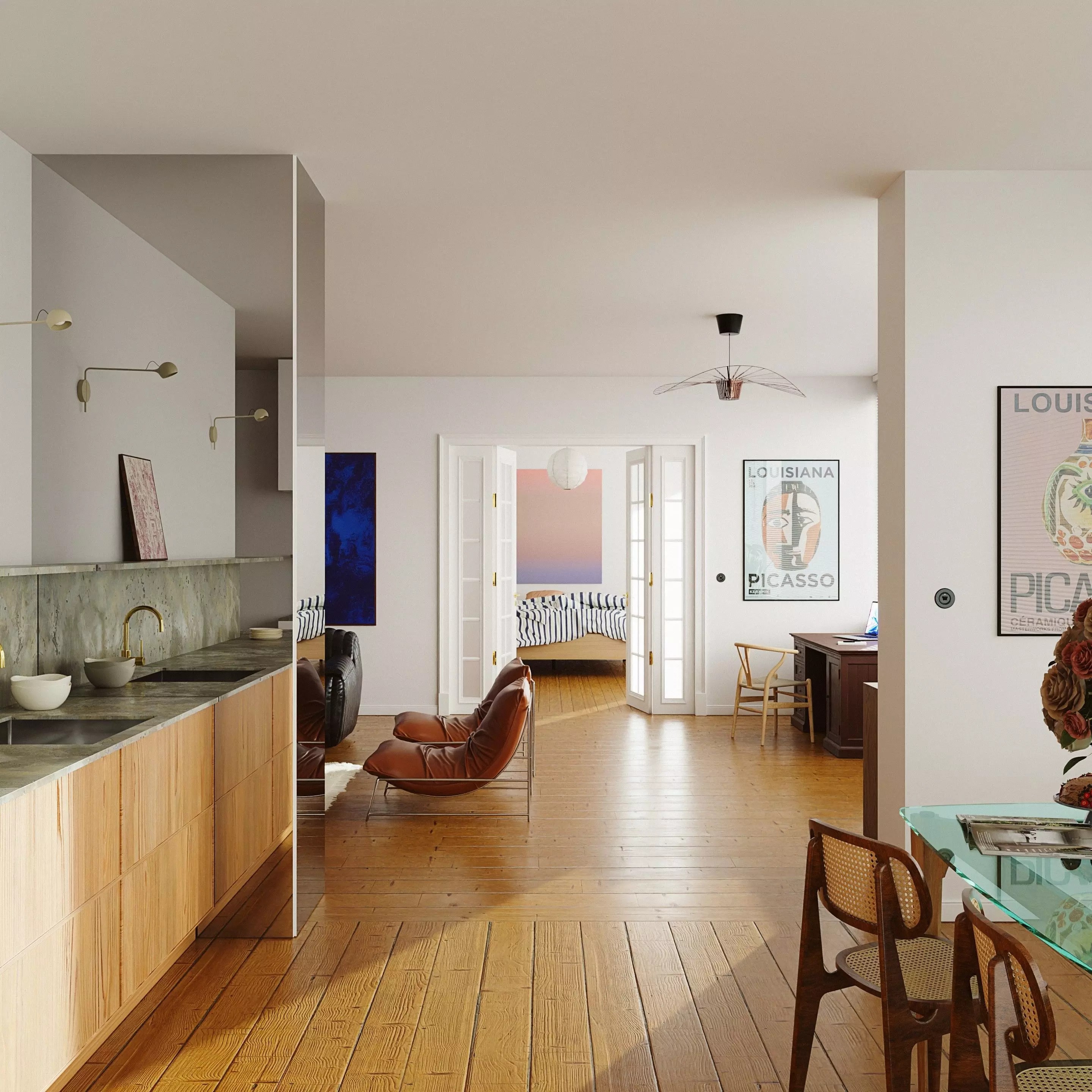 Warsaw Apartment - Interior 3D Model - View 2