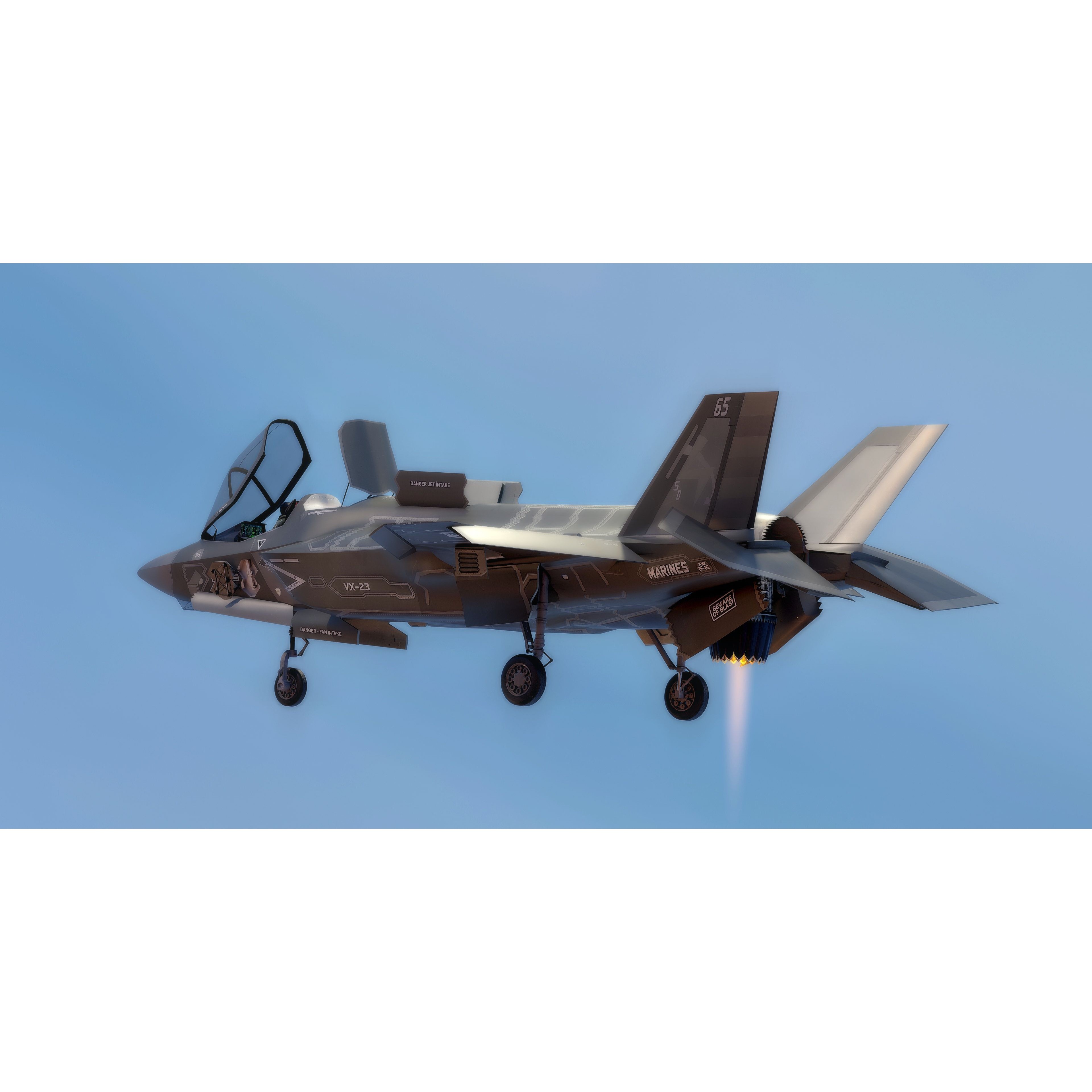 F35B Lightning II - Low-Poly Game-Ready 3D Model - View 13
