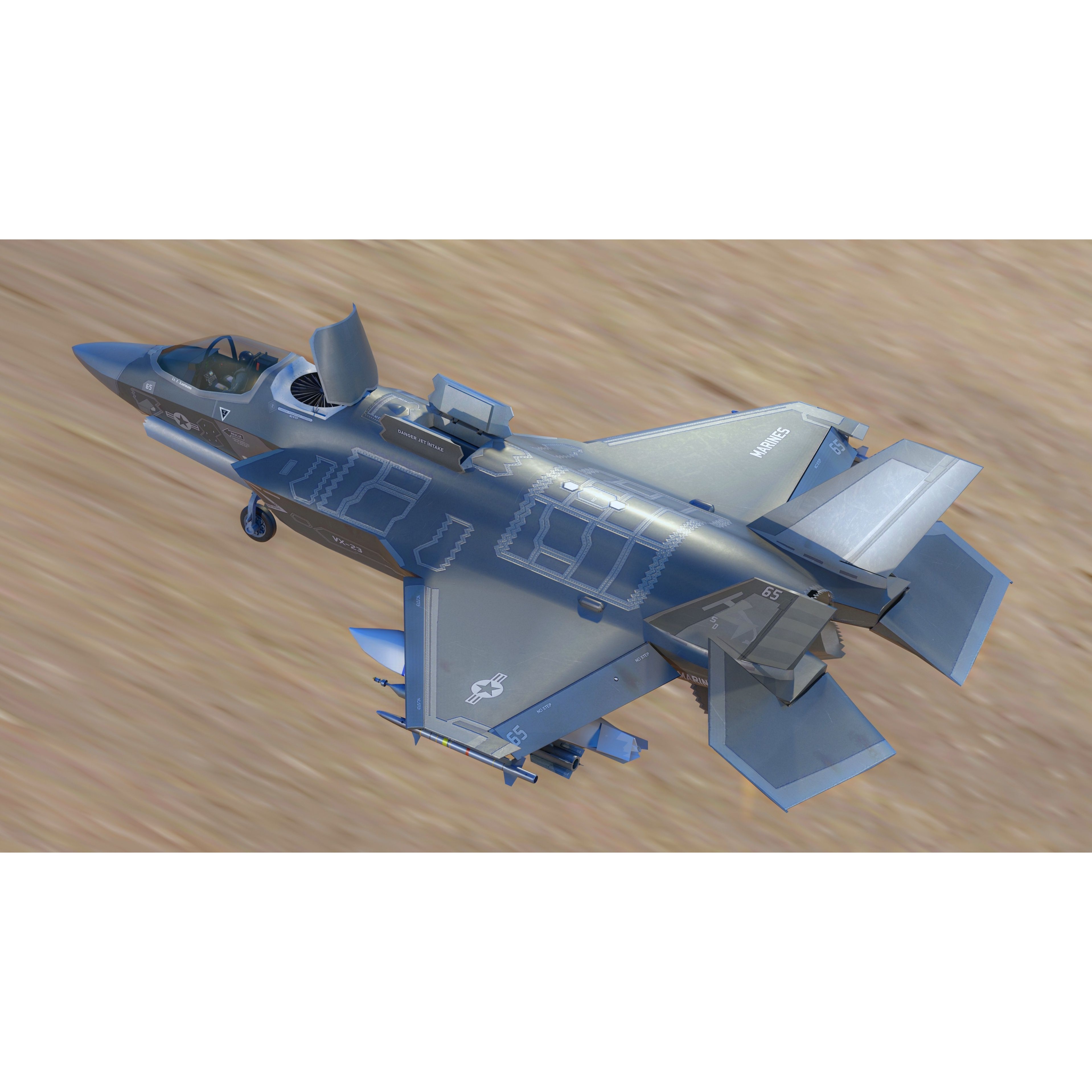 F35B Lightning II - Low-Poly Game-Ready 3D Model - View 18
