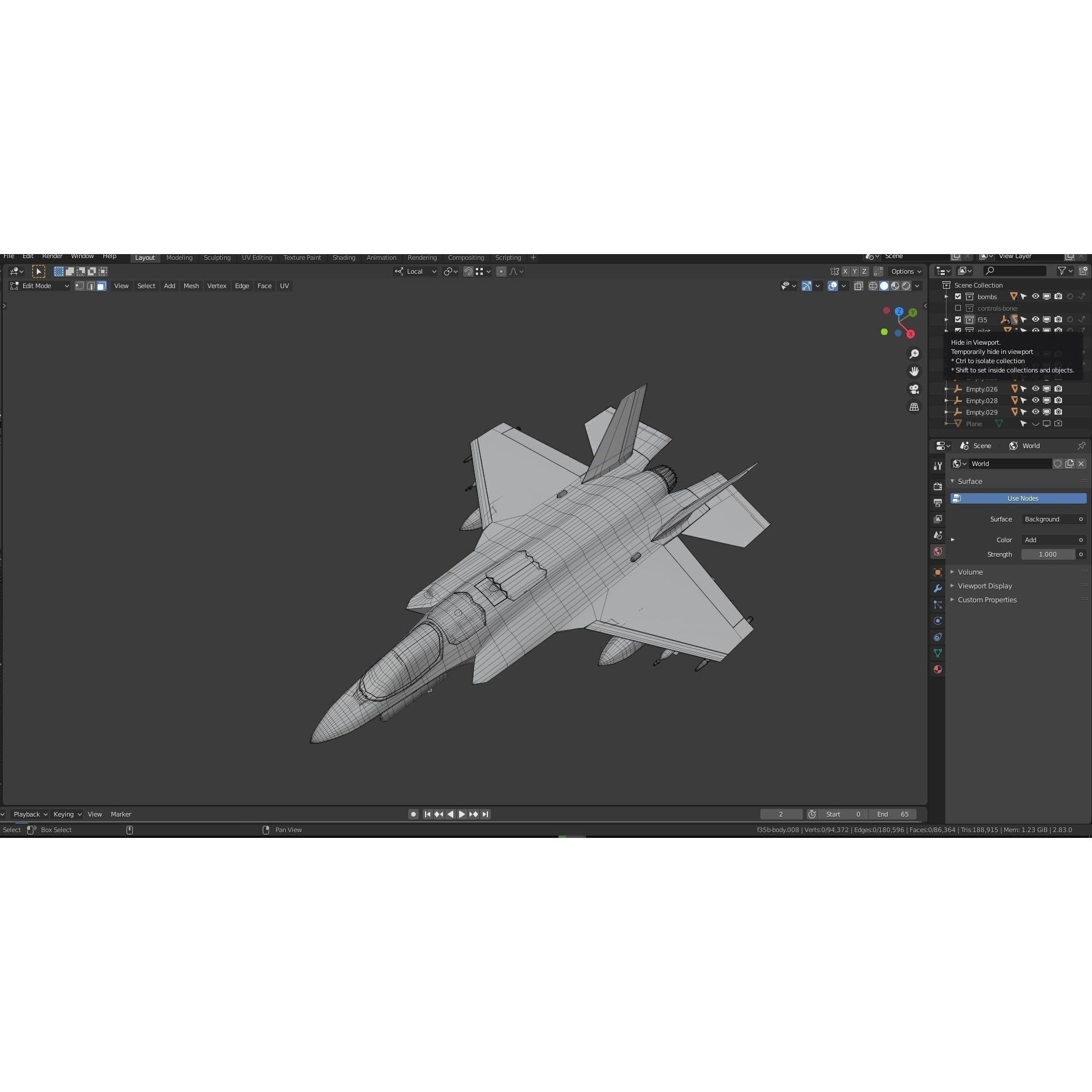 F35B Lightning II - Low-Poly Game-Ready 3D Model - View 19