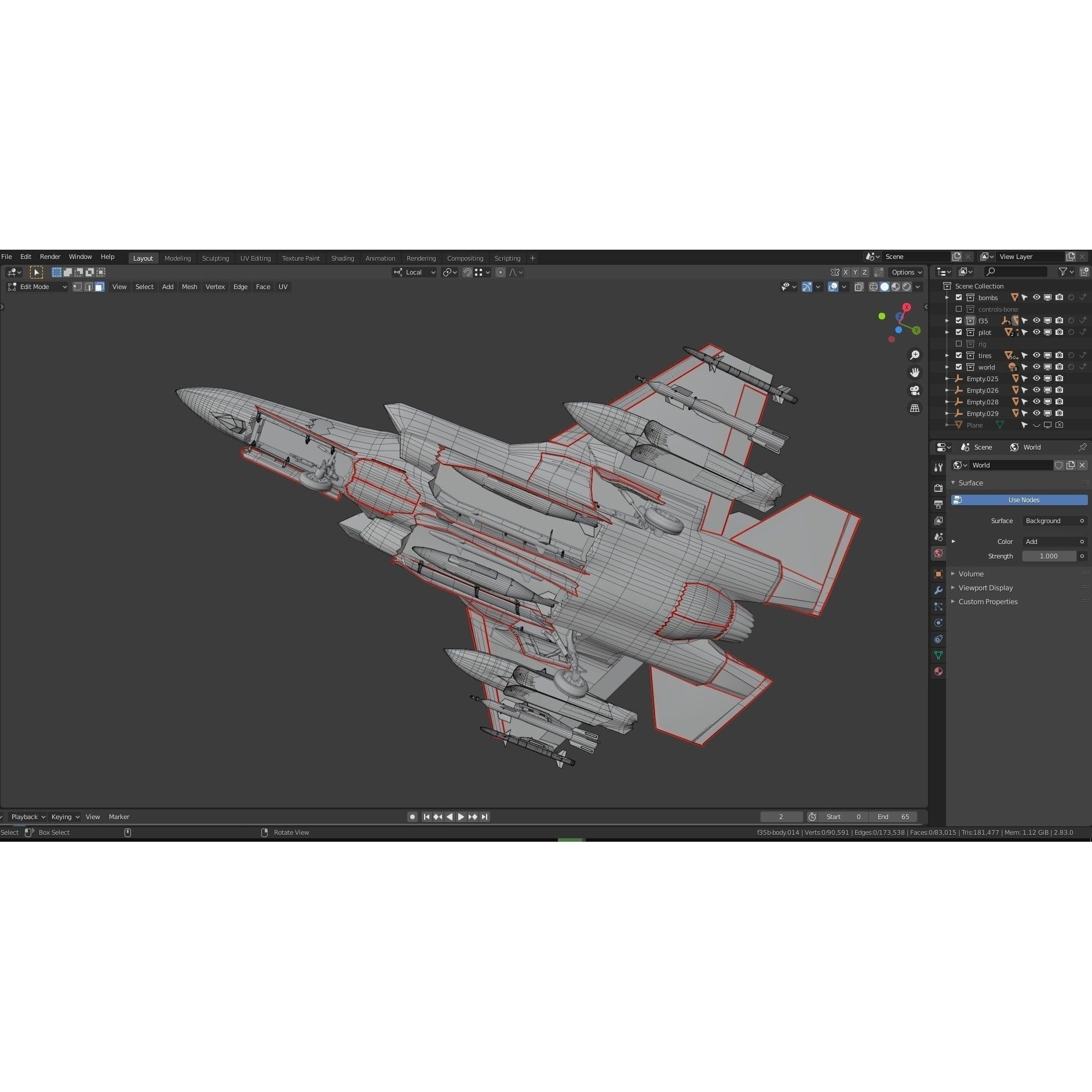 F35B Lightning II - Low-Poly Game-Ready 3D Model - View 22