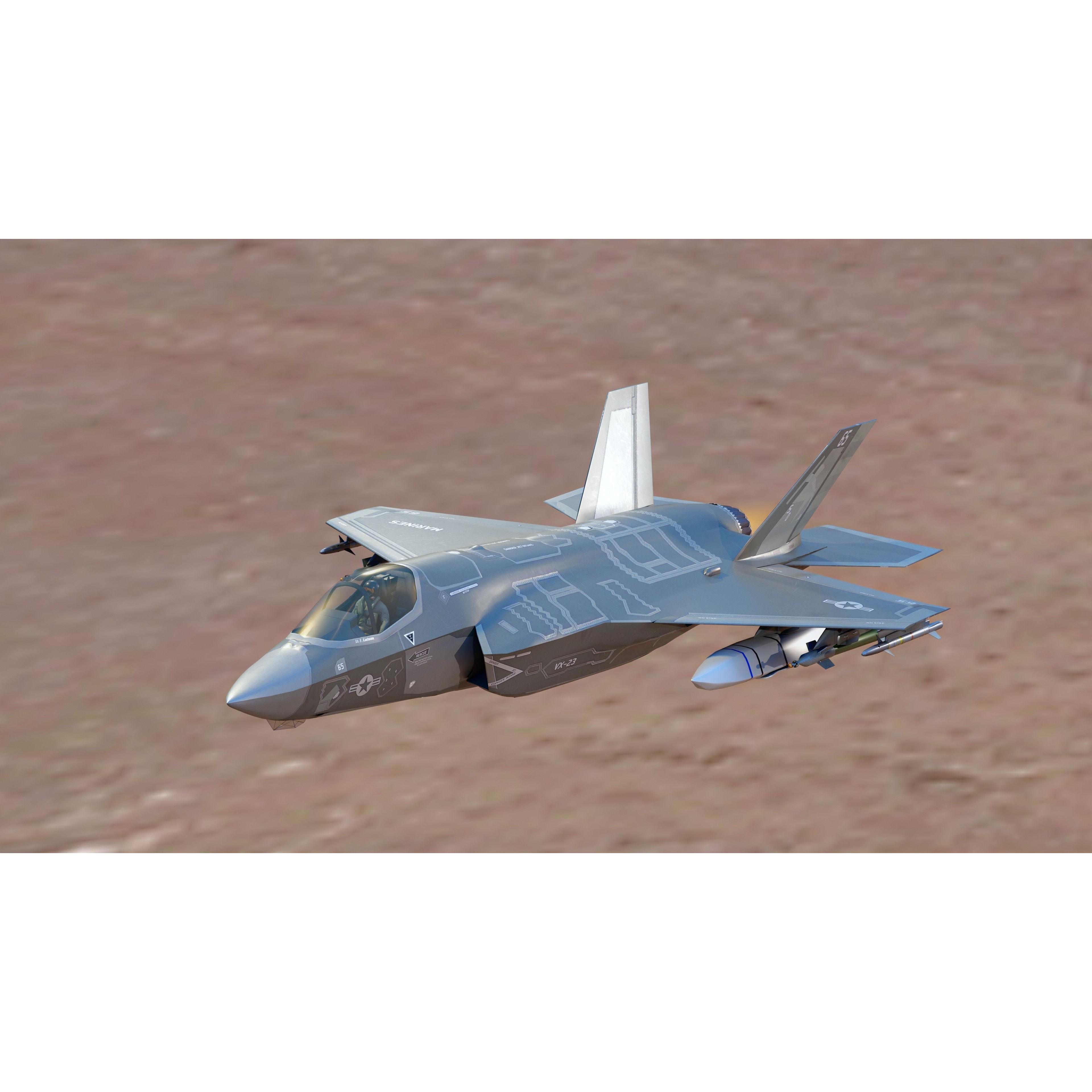 F35B Lightning II - Low-Poly Game-Ready 3D Model - View 3