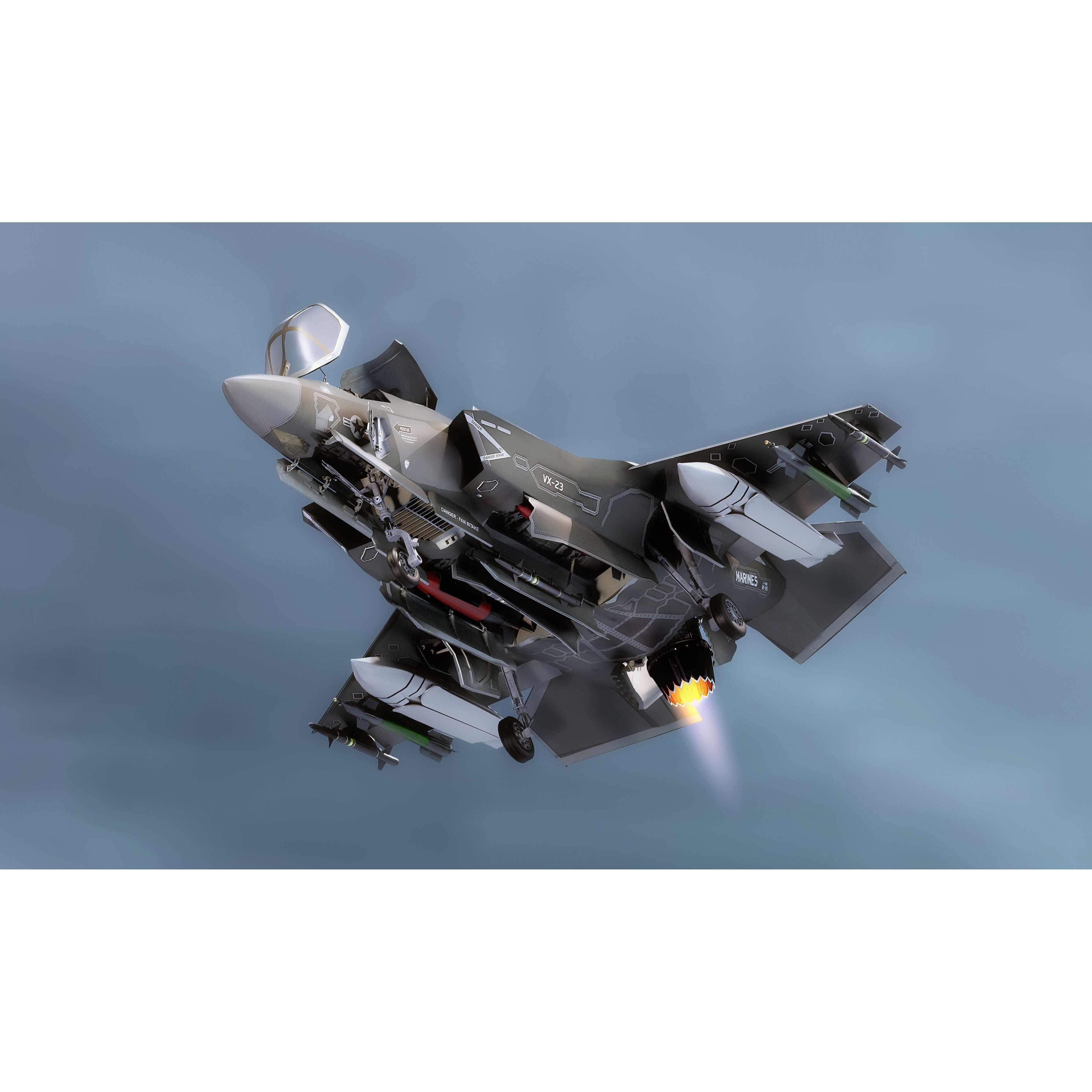 F35B Lightning II - Low-Poly Game-Ready 3D Model - View 4