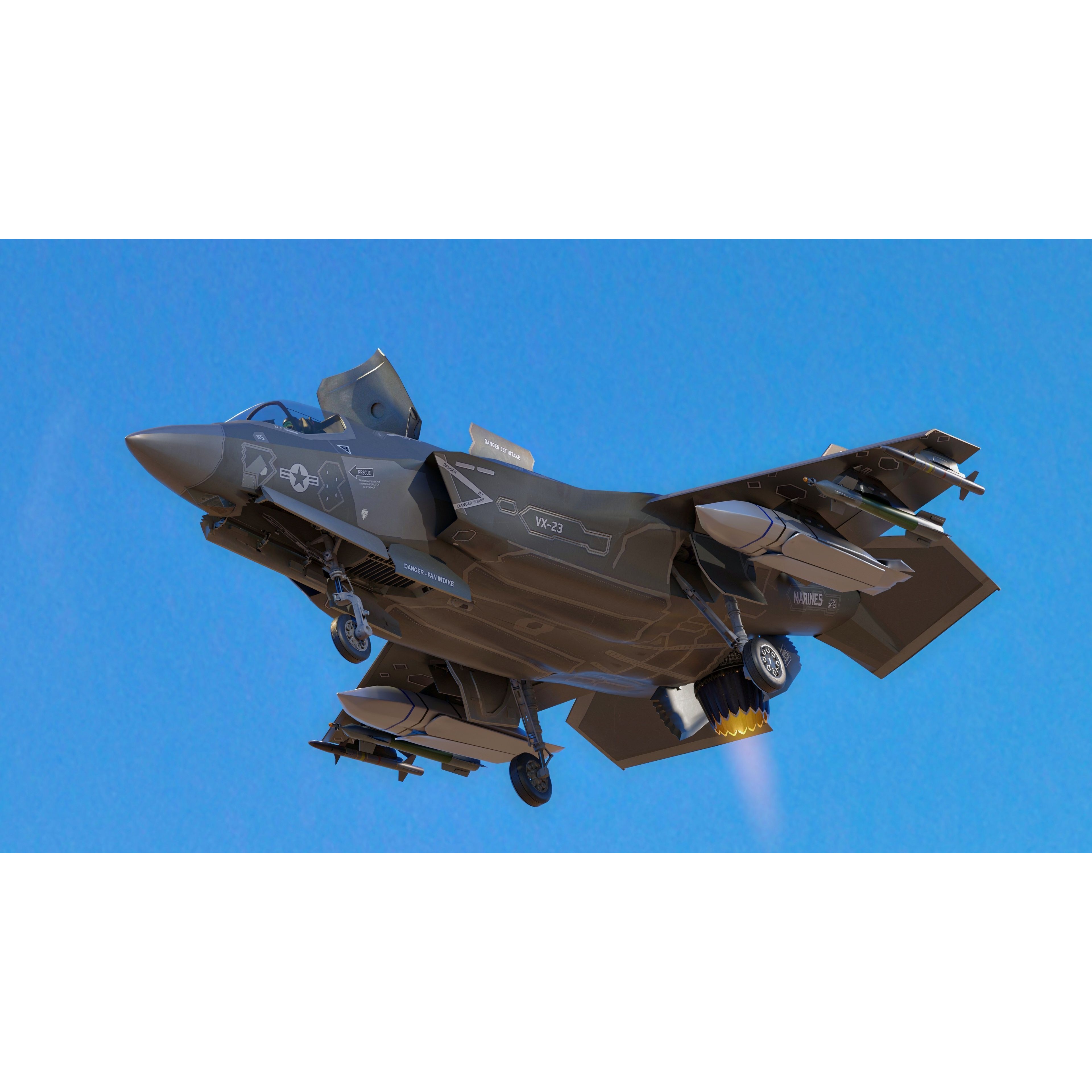 F35B Lightning II - Low-Poly Game-Ready 3D Model - View 7