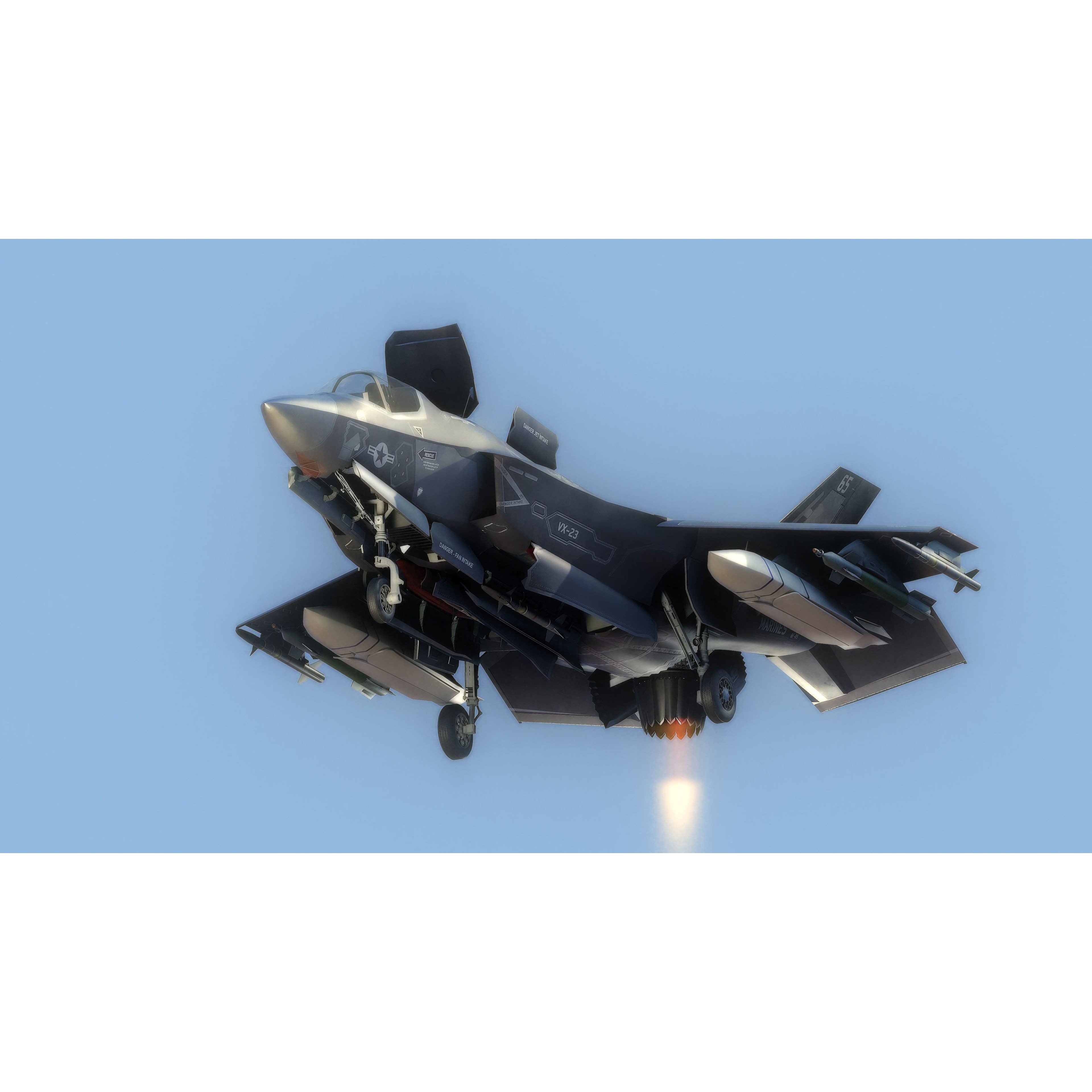 F35B Lightning II - Low-Poly Game-Ready 3D Model - View 9