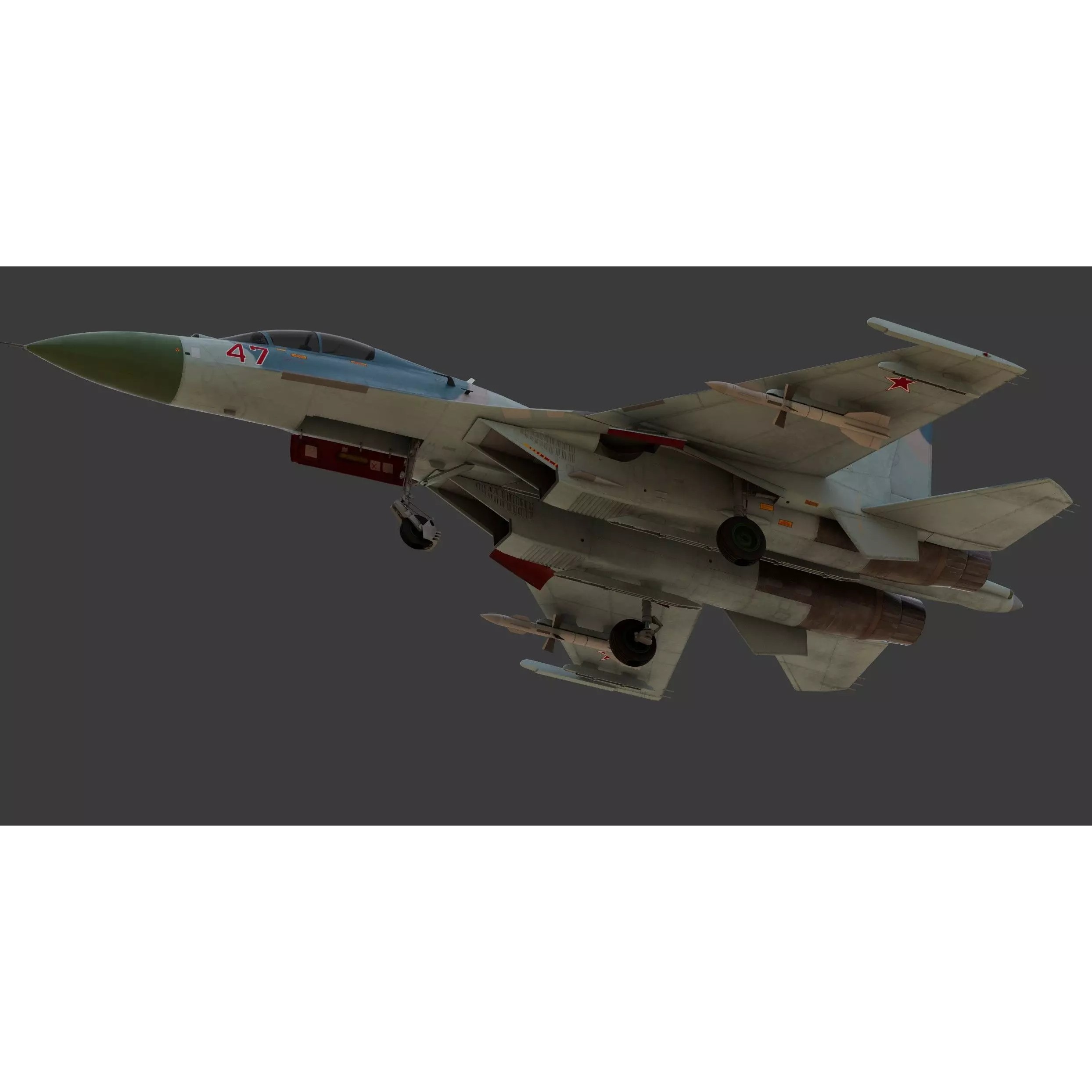 Sukhoi SU-27UB Flanker C - Game-Ready 3D Model