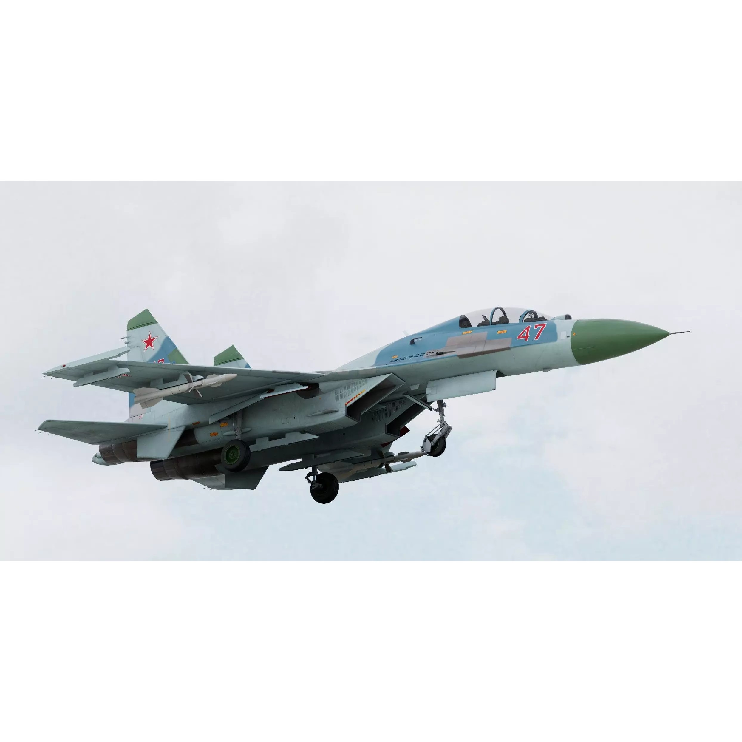 Sukhoi SU-27UB Flanker C - Game-Ready 3D Model - View 5