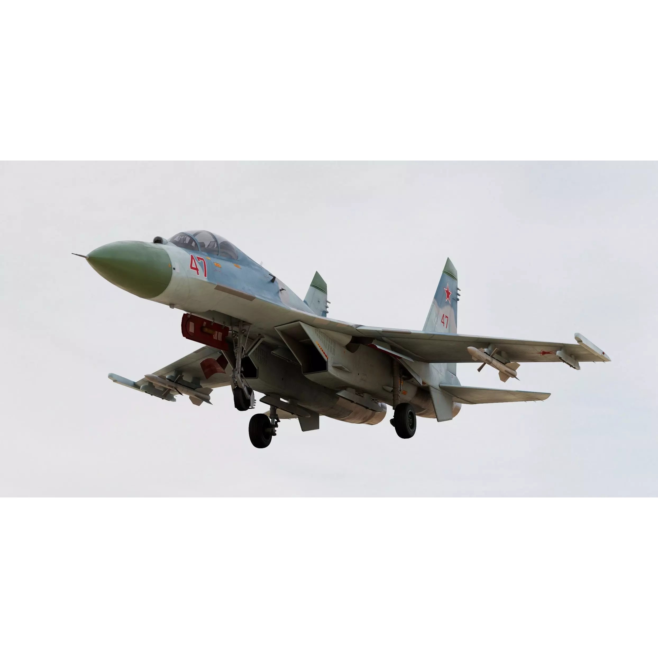 Sukhoi SU-27UB Flanker C - Game-Ready 3D Model - View 7
