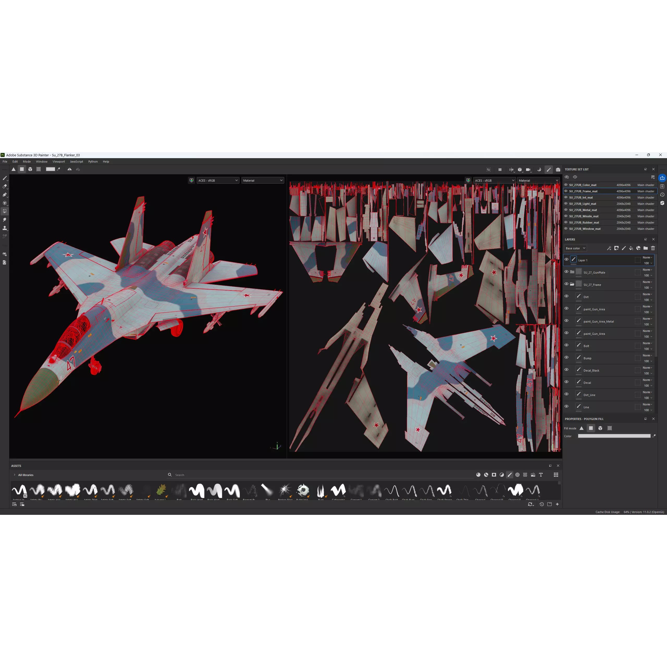 Sukhoi SU-27UB Flanker C - Game-Ready 3D Model - View 9