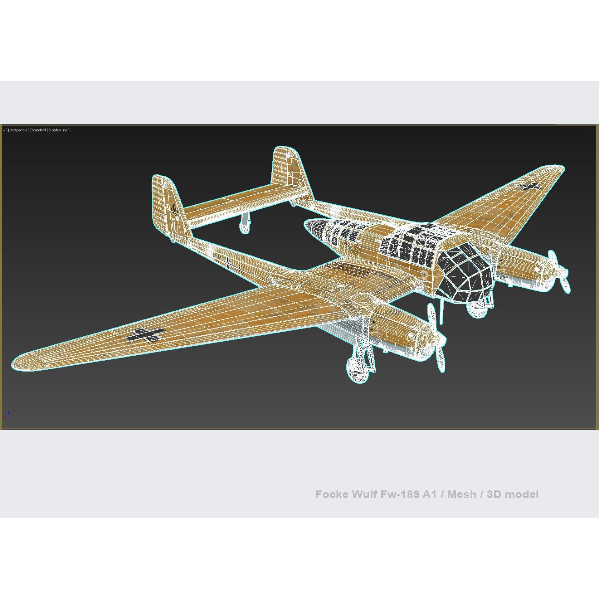Focke-Wulf Fw 189 A1 - Low-Poly Game-Ready 3D Model