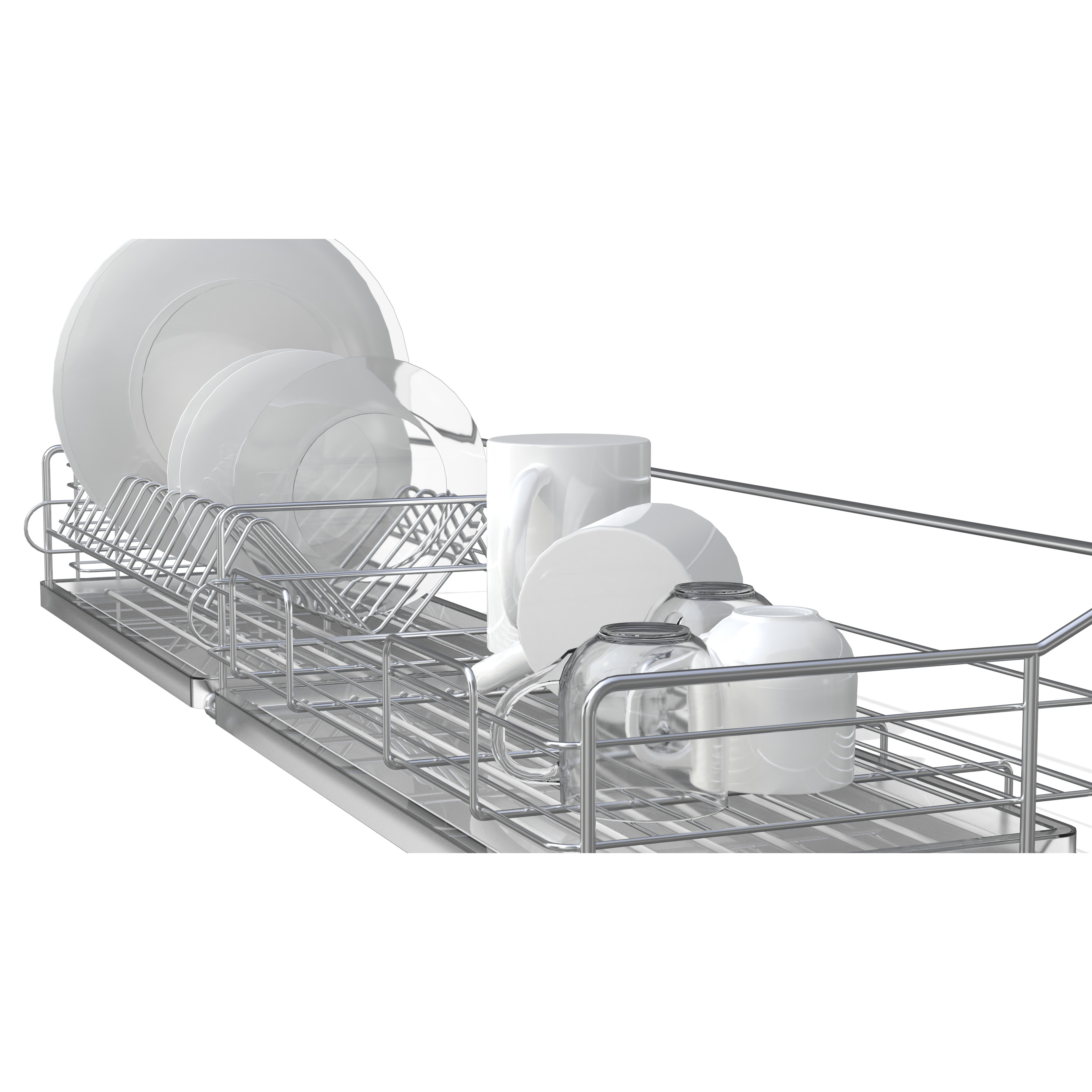 Stainless Steel Dish Rack - Low-Poly 3D Model - View 10