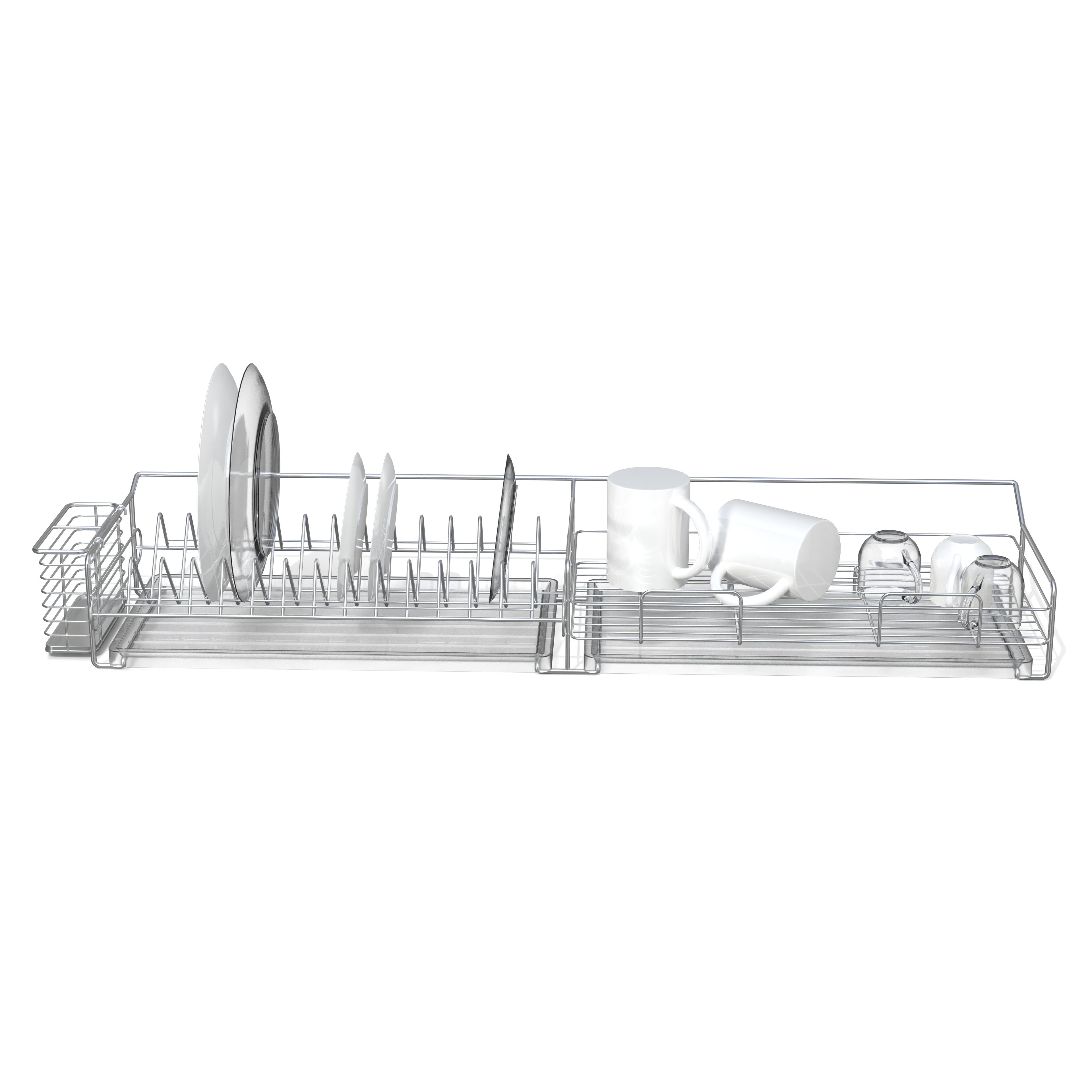 Stainless Steel Dish Rack - Low-Poly 3D Model - View 4