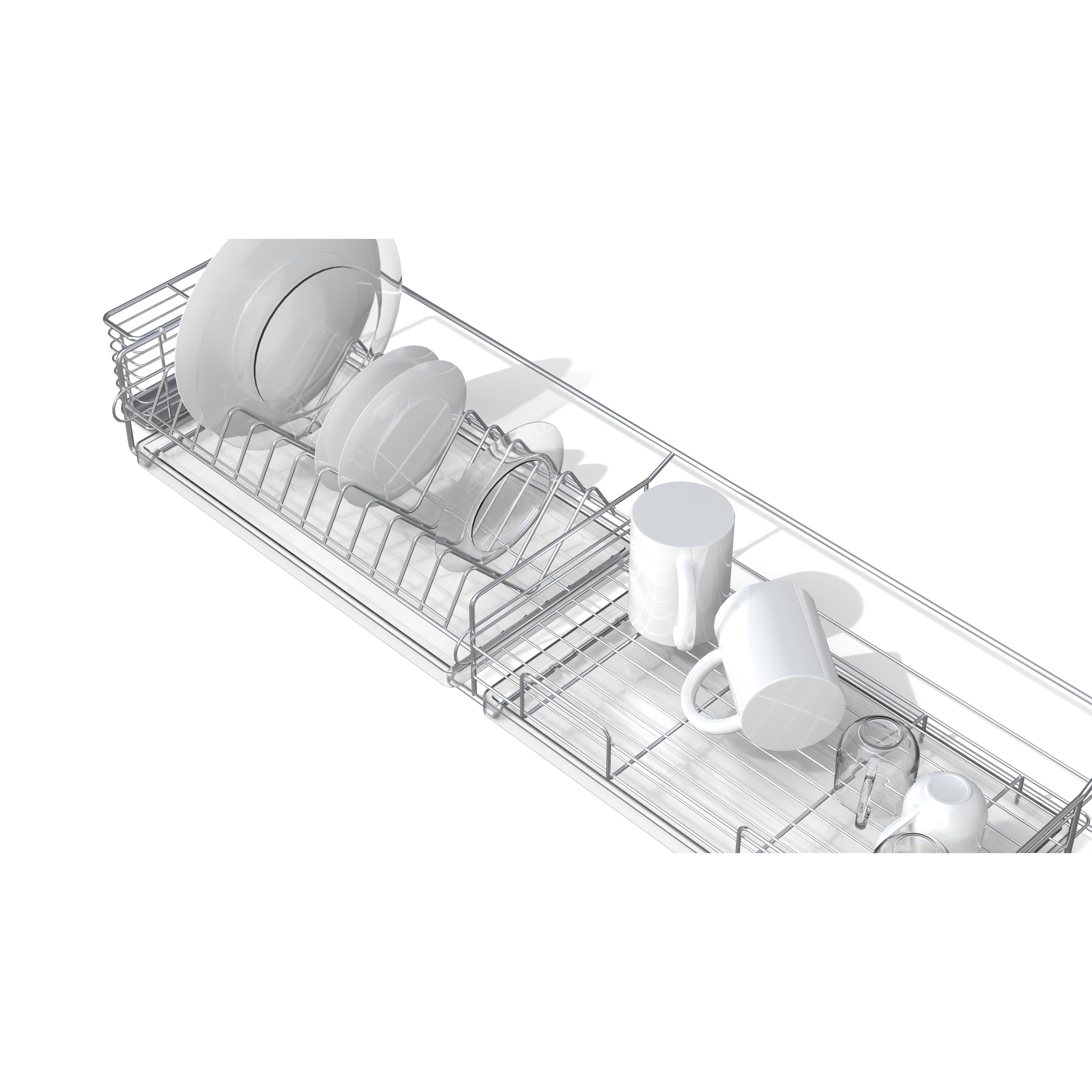 Stainless Steel Dish Rack - Low-Poly 3D Model - View 8
