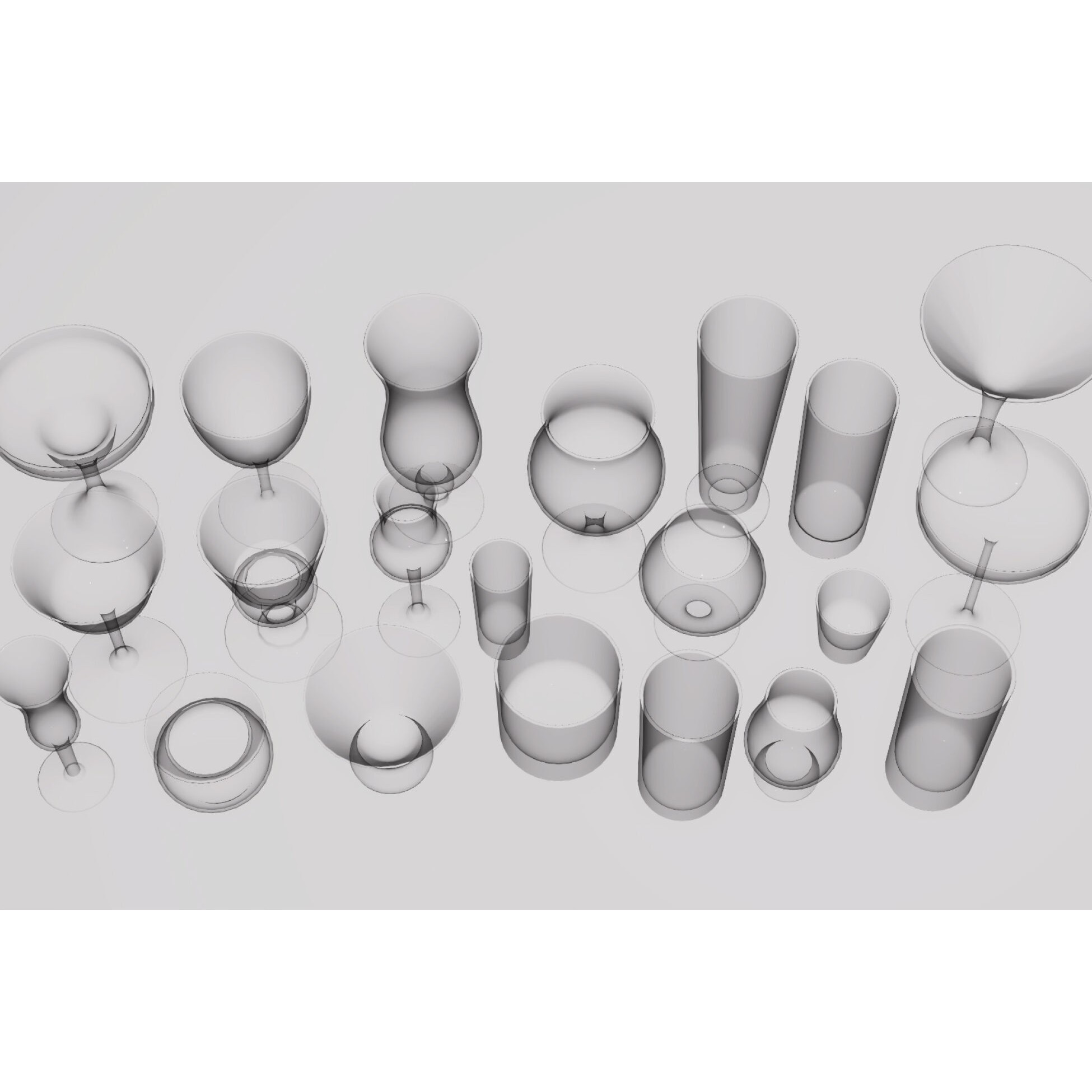 Cocktail Glassware Pack - Low-Poly Game-Ready 3D Model - View 11
