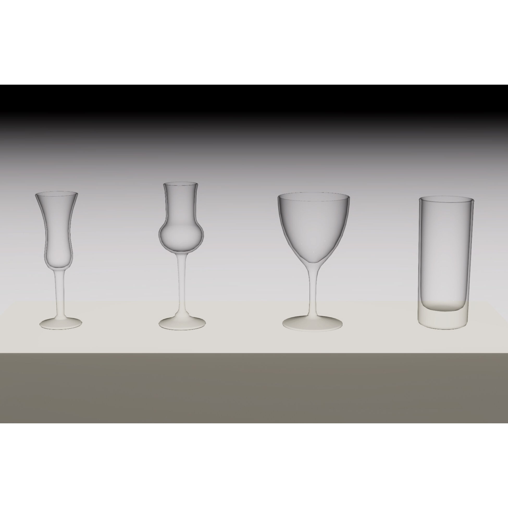Cocktail Glassware Pack - Low-Poly Game-Ready 3D Model - View 13