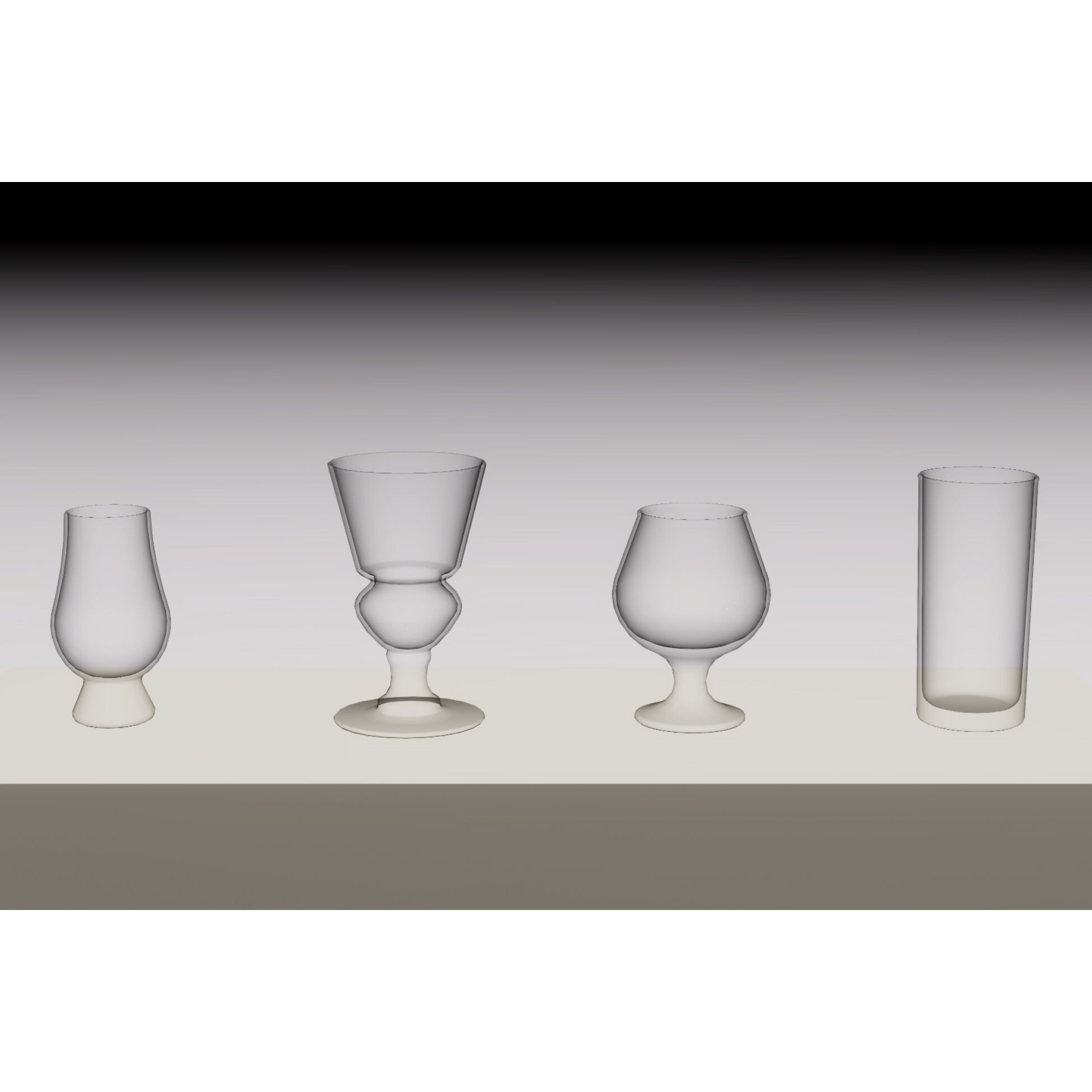 Cocktail Glassware Pack - Low-Poly Game-Ready 3D Model - View 14