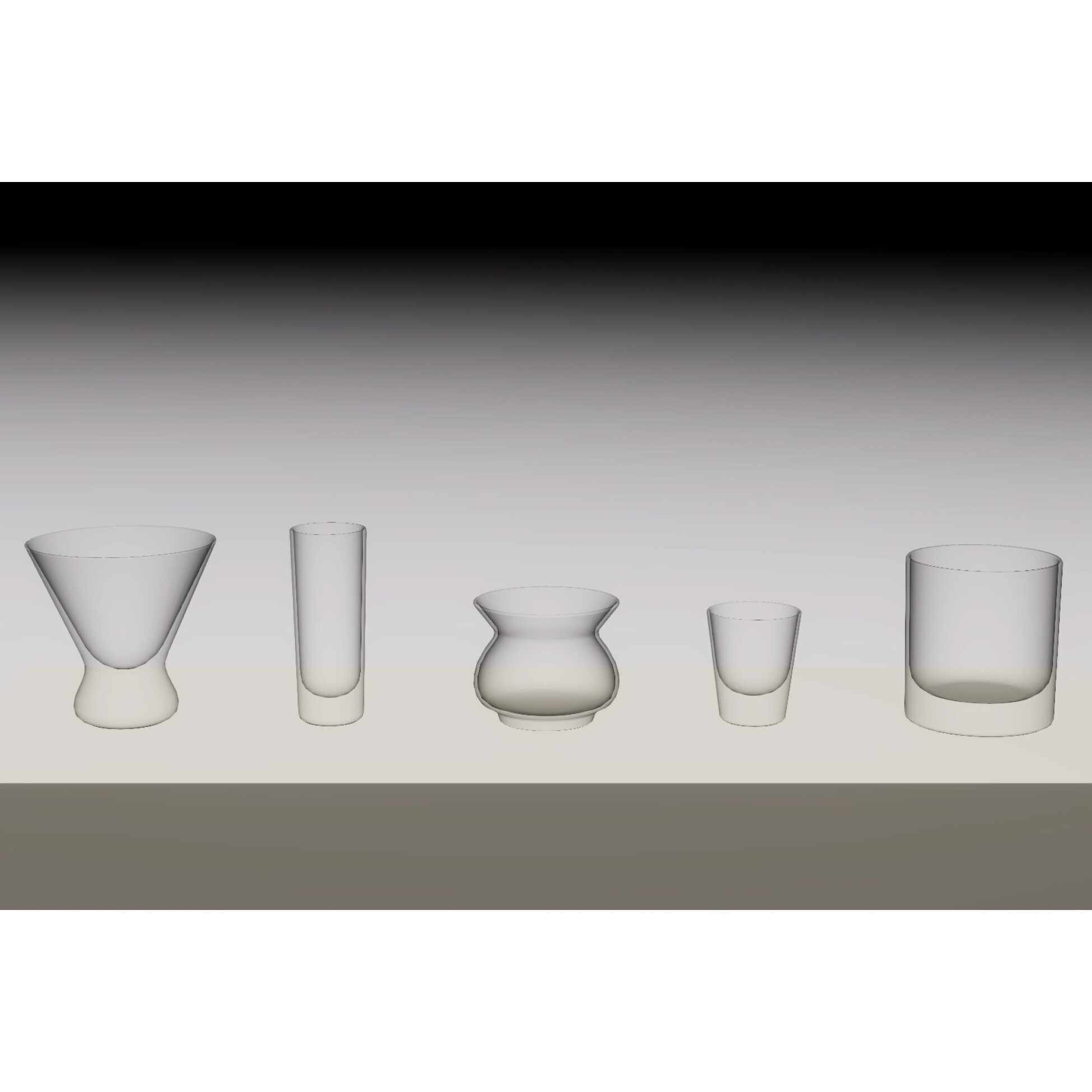 Cocktail Glassware Pack - Low-Poly Game-Ready 3D Model - View 15