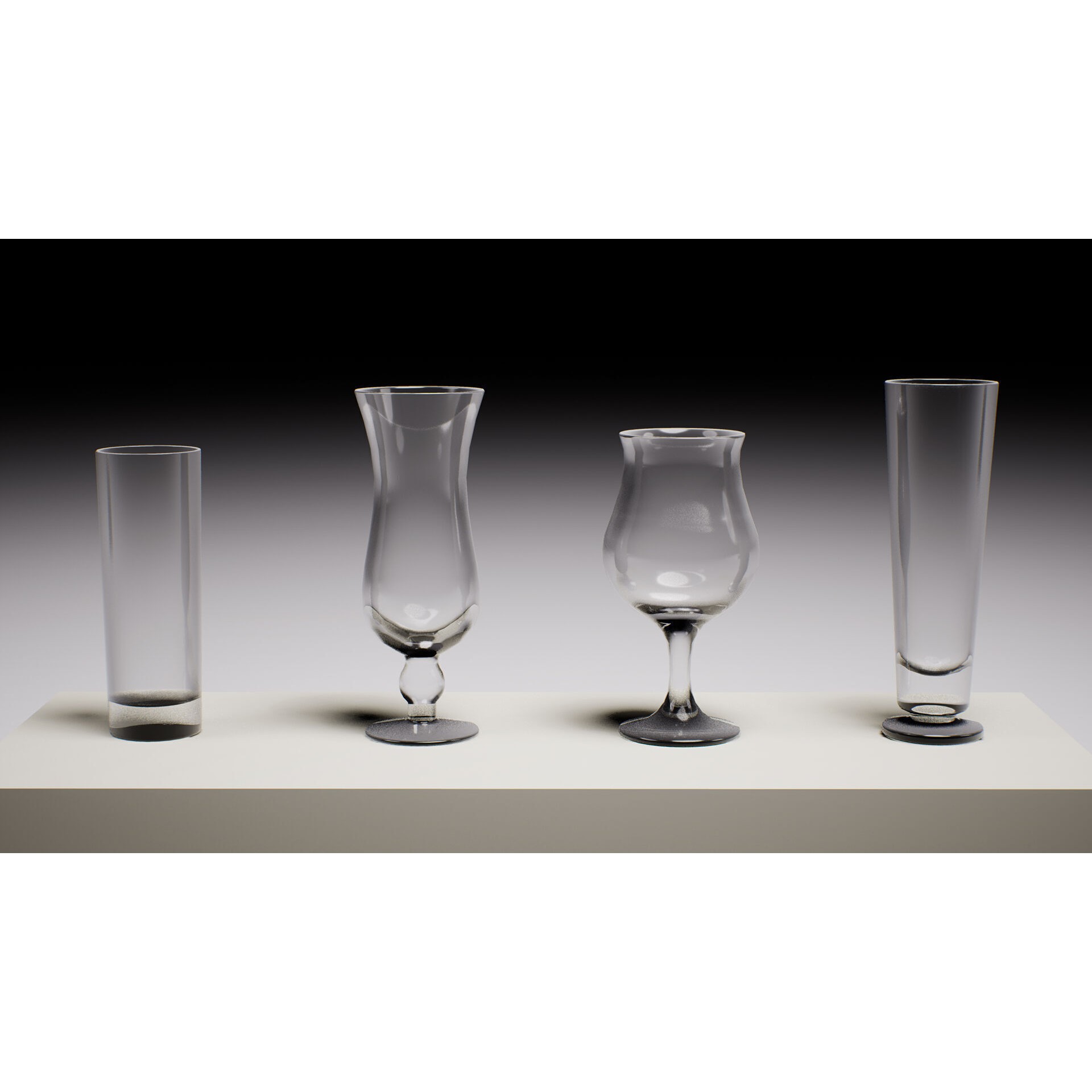 Cocktail Glassware Pack - Low-Poly Game-Ready 3D Model - View 5
