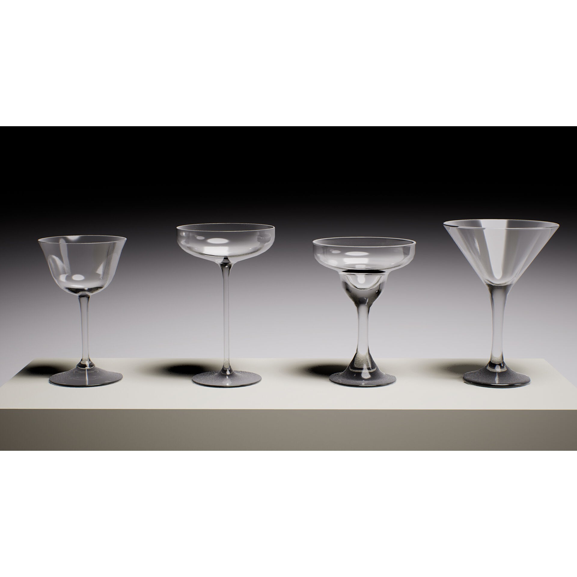 Cocktail Glassware Pack - Low-Poly Game-Ready 3D Model - View 6