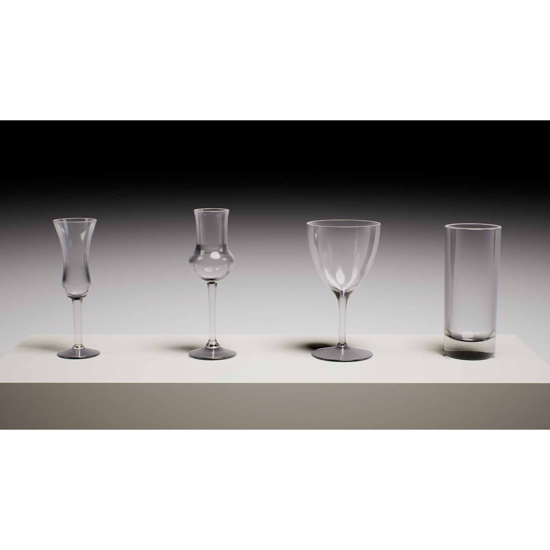 Cocktail Glassware Pack - Low-Poly Game-Ready 3D Model - View 7