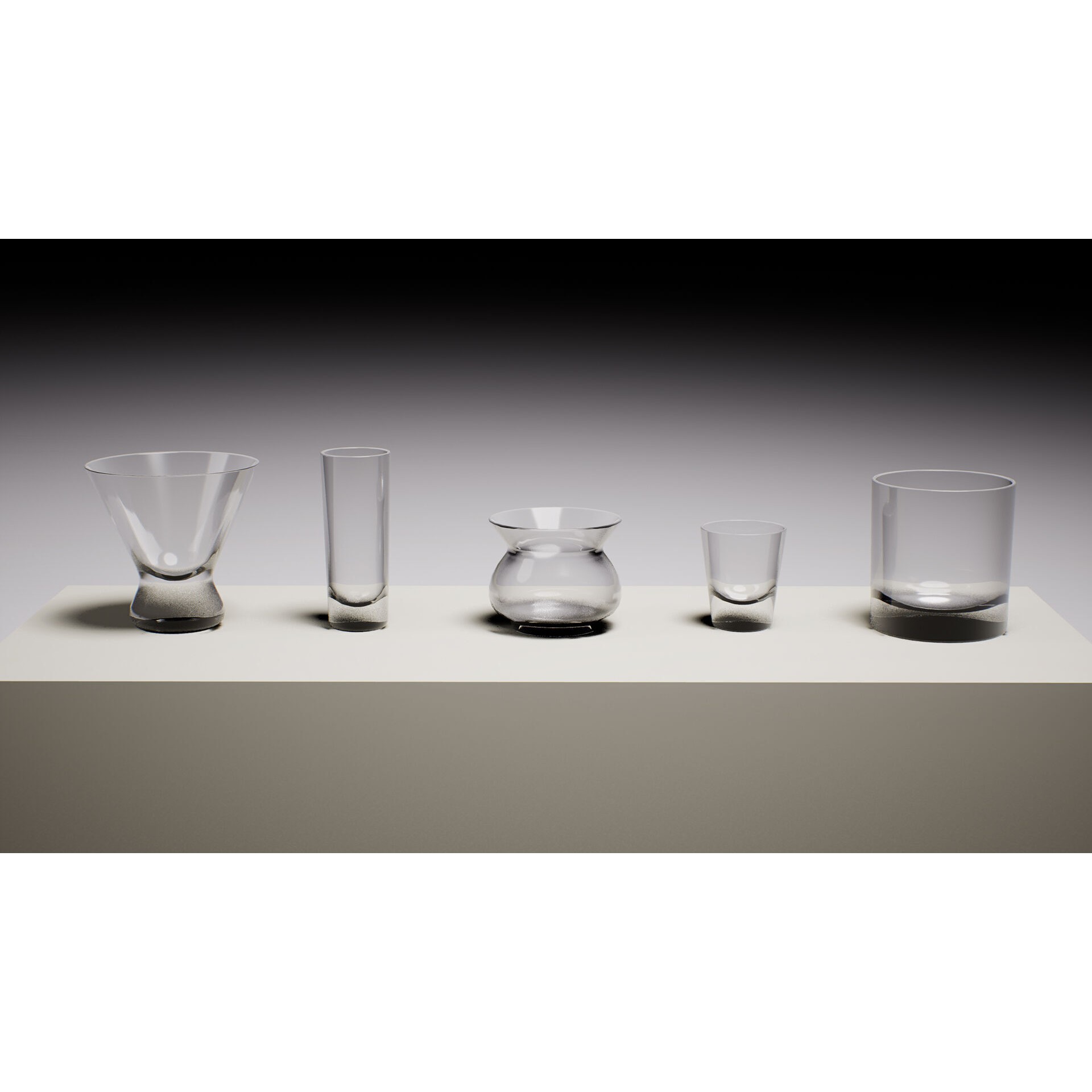 Cocktail Glassware Pack - Low-Poly Game-Ready 3D Model - View 9